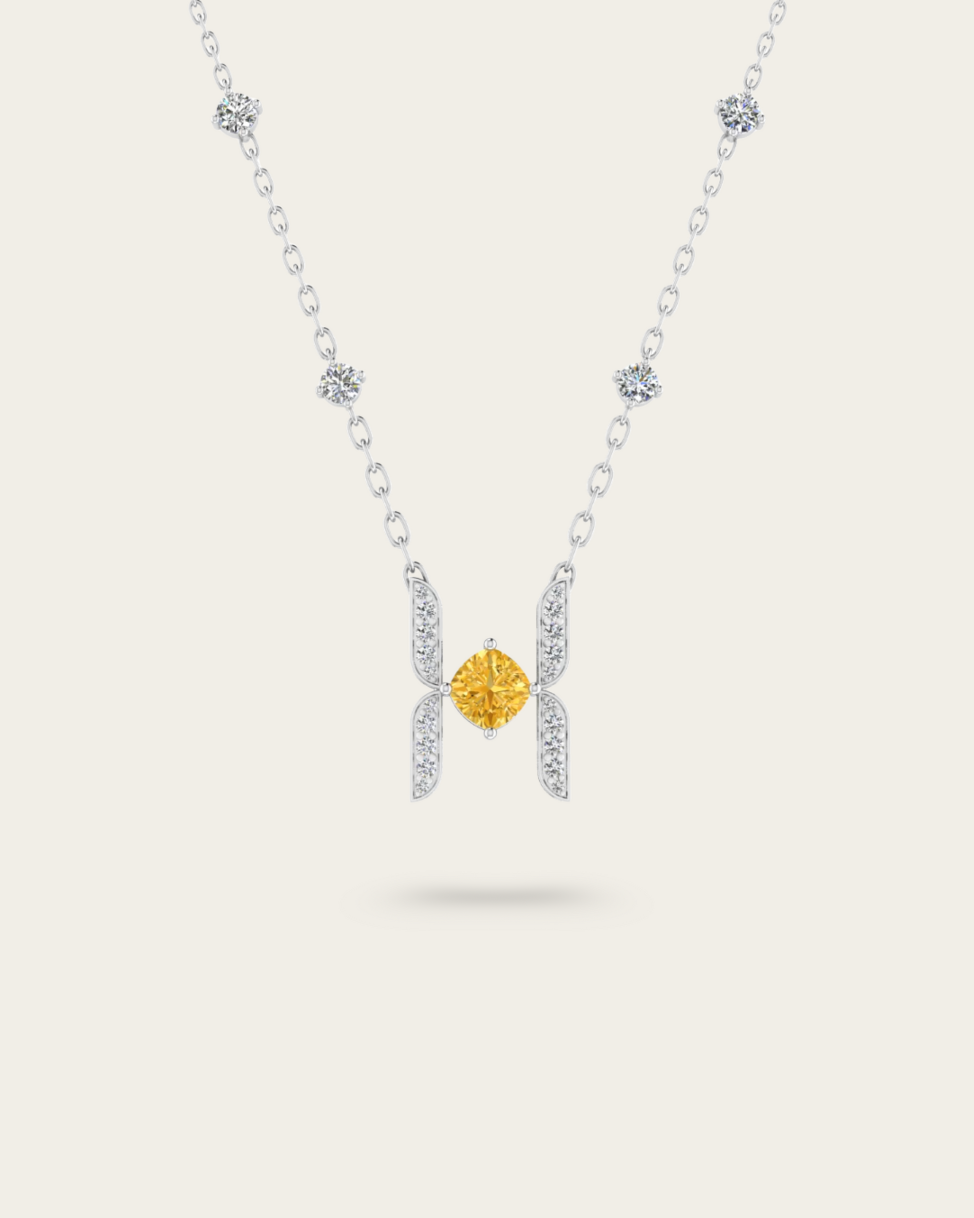 Cushion Cut unique Style Pendant