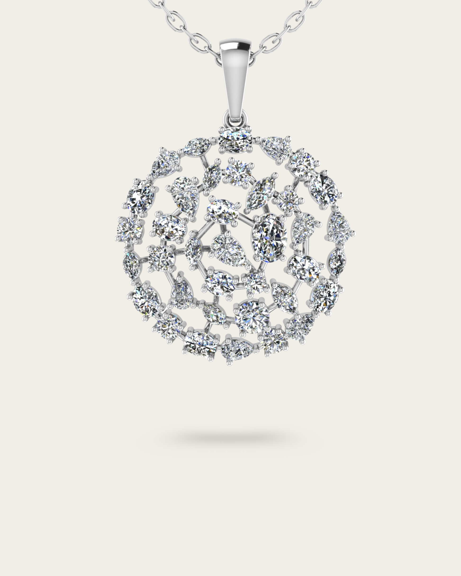 Marquise, Pear, Round & Oval Cut unique circle Style Pendant
