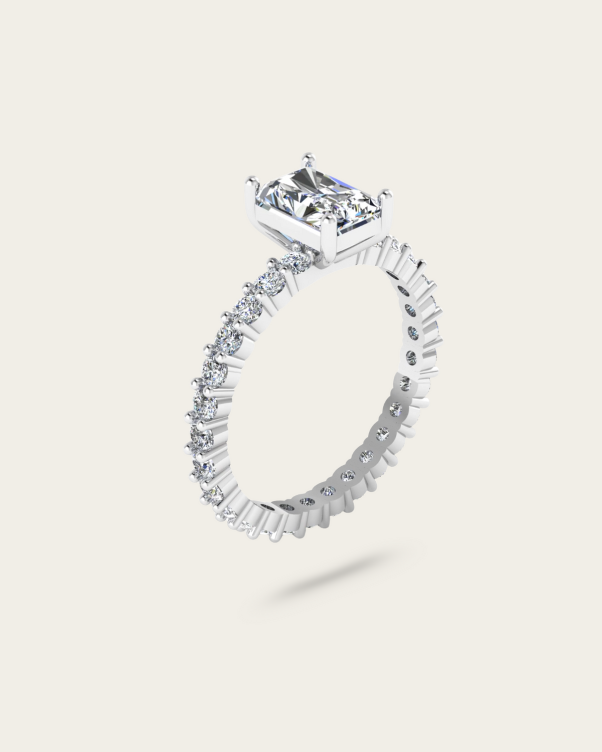 Radiant Cut Pave Style Engagement Ring