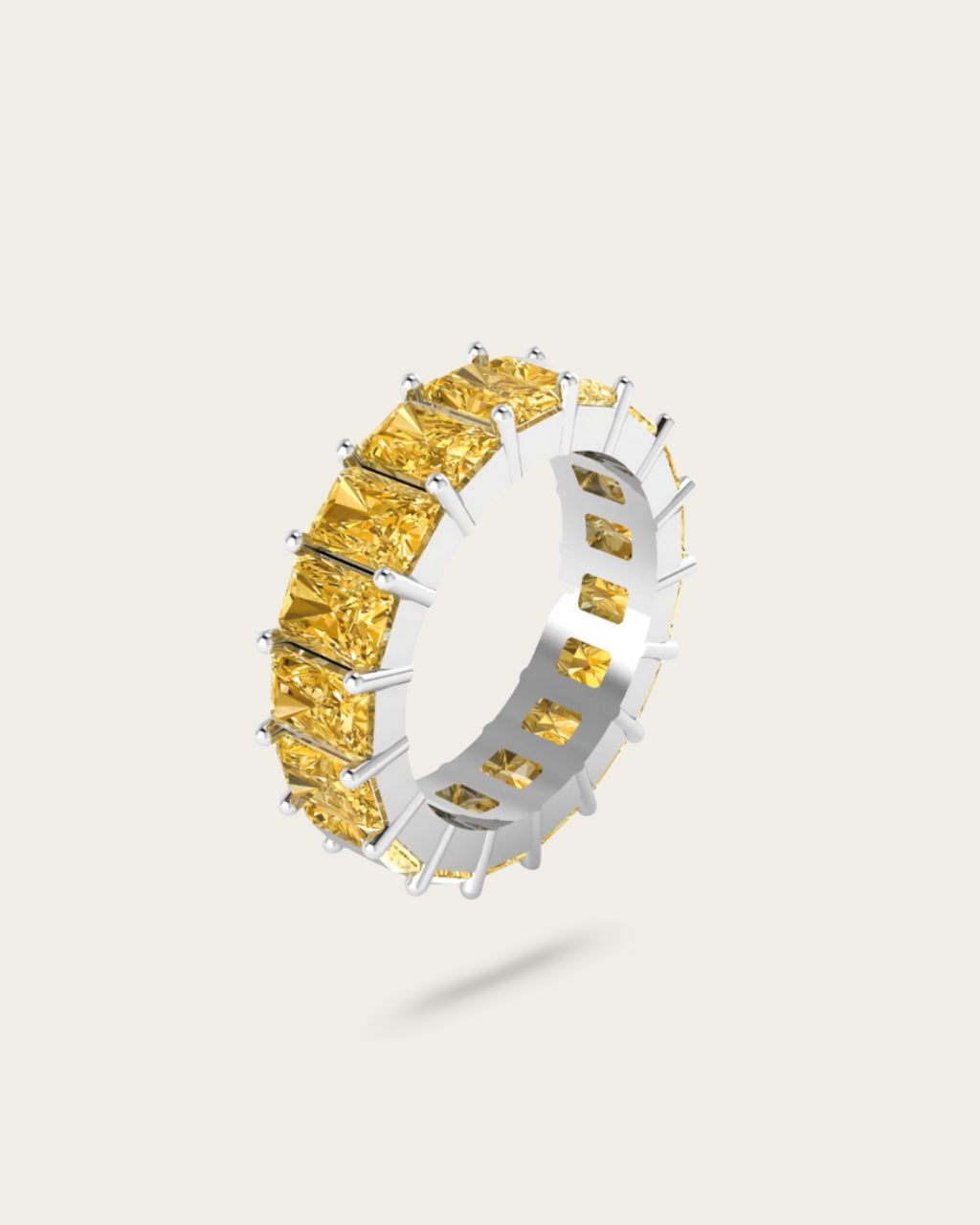 Radiant Cut Full Eternity Style Wedding Band