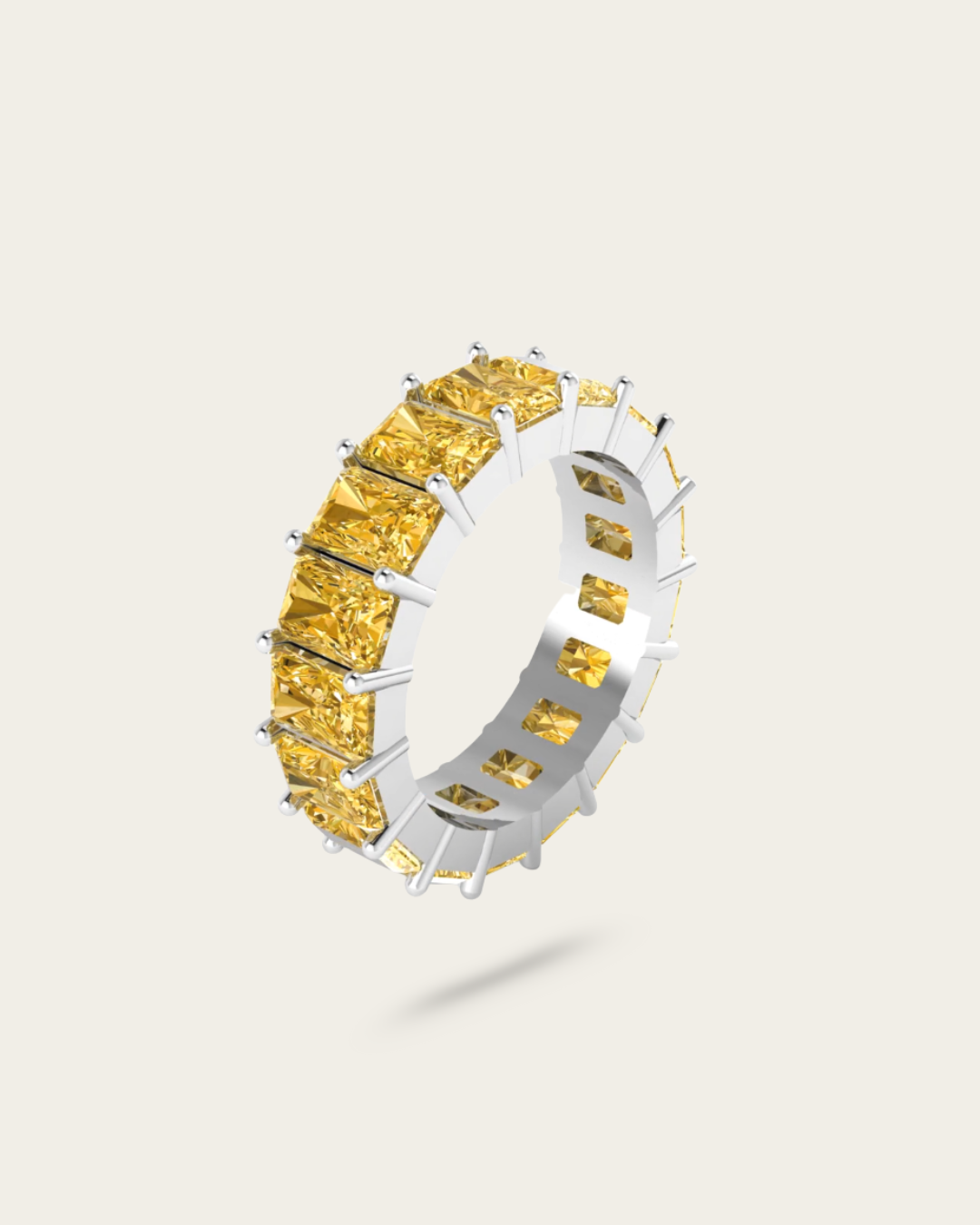 Radiant Cut Full Eternity Style Wedding Band