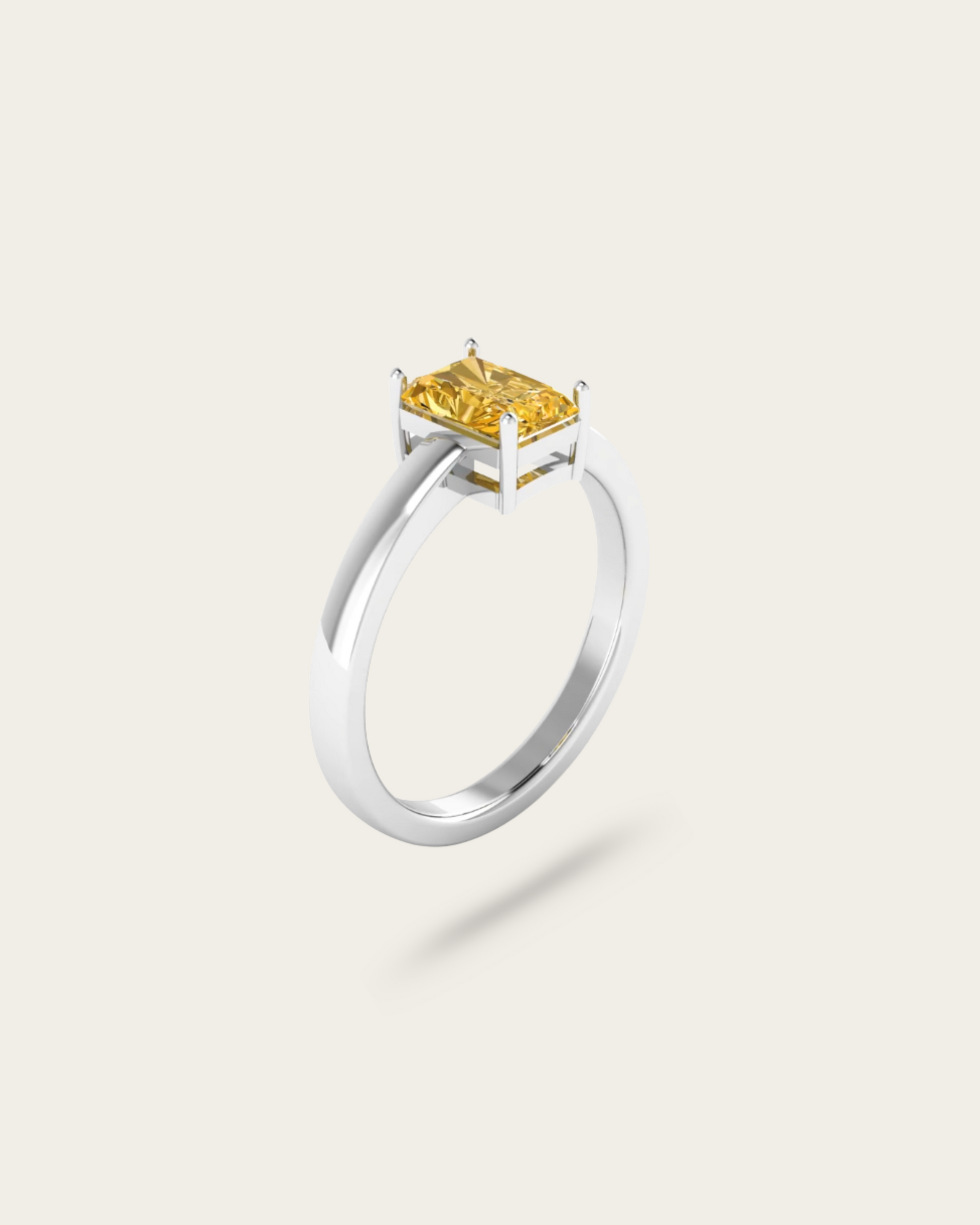 Radiant Cut Solitaire Style Engagement Ring