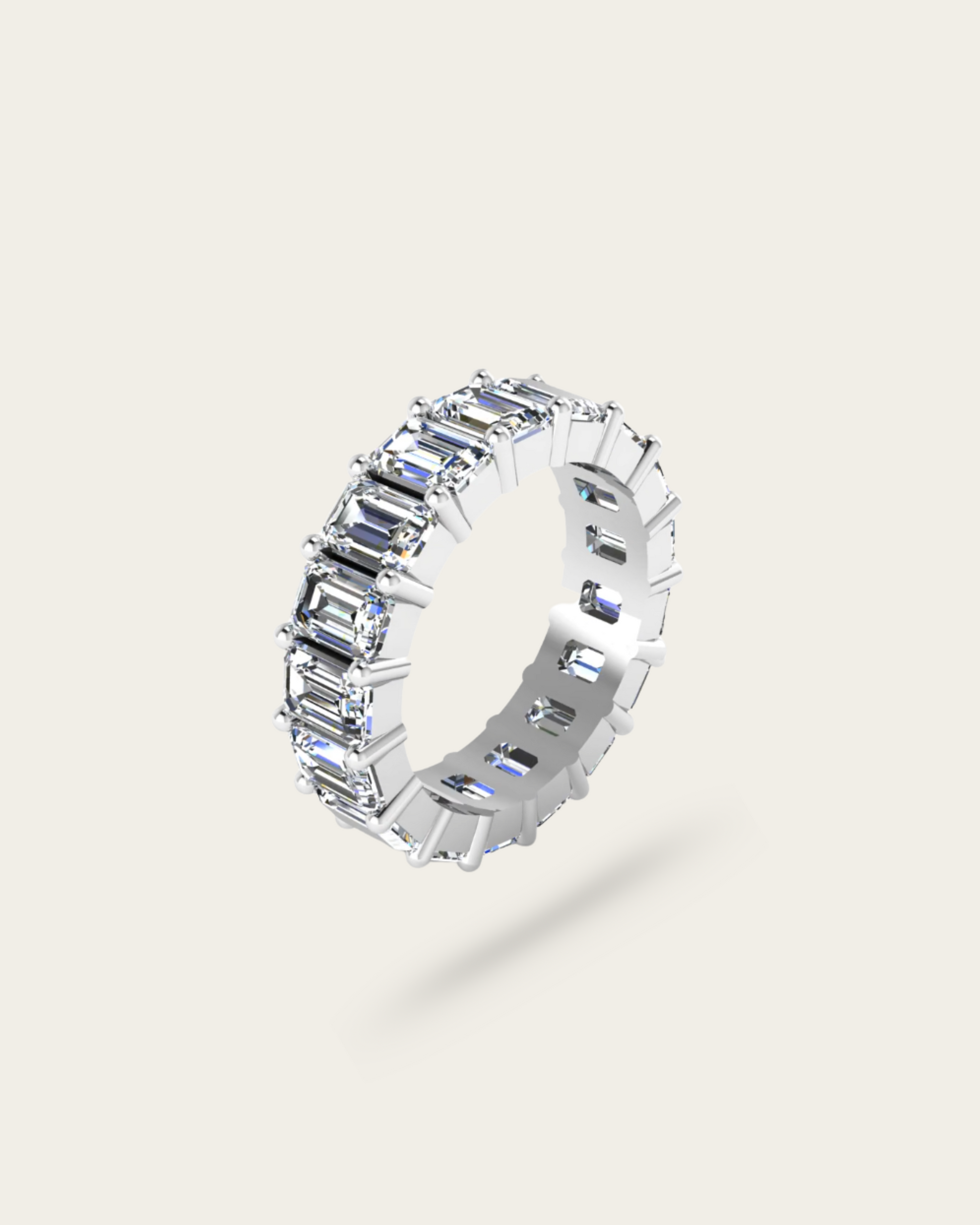 Emerald Cut Full Eternity Style Wedding Band