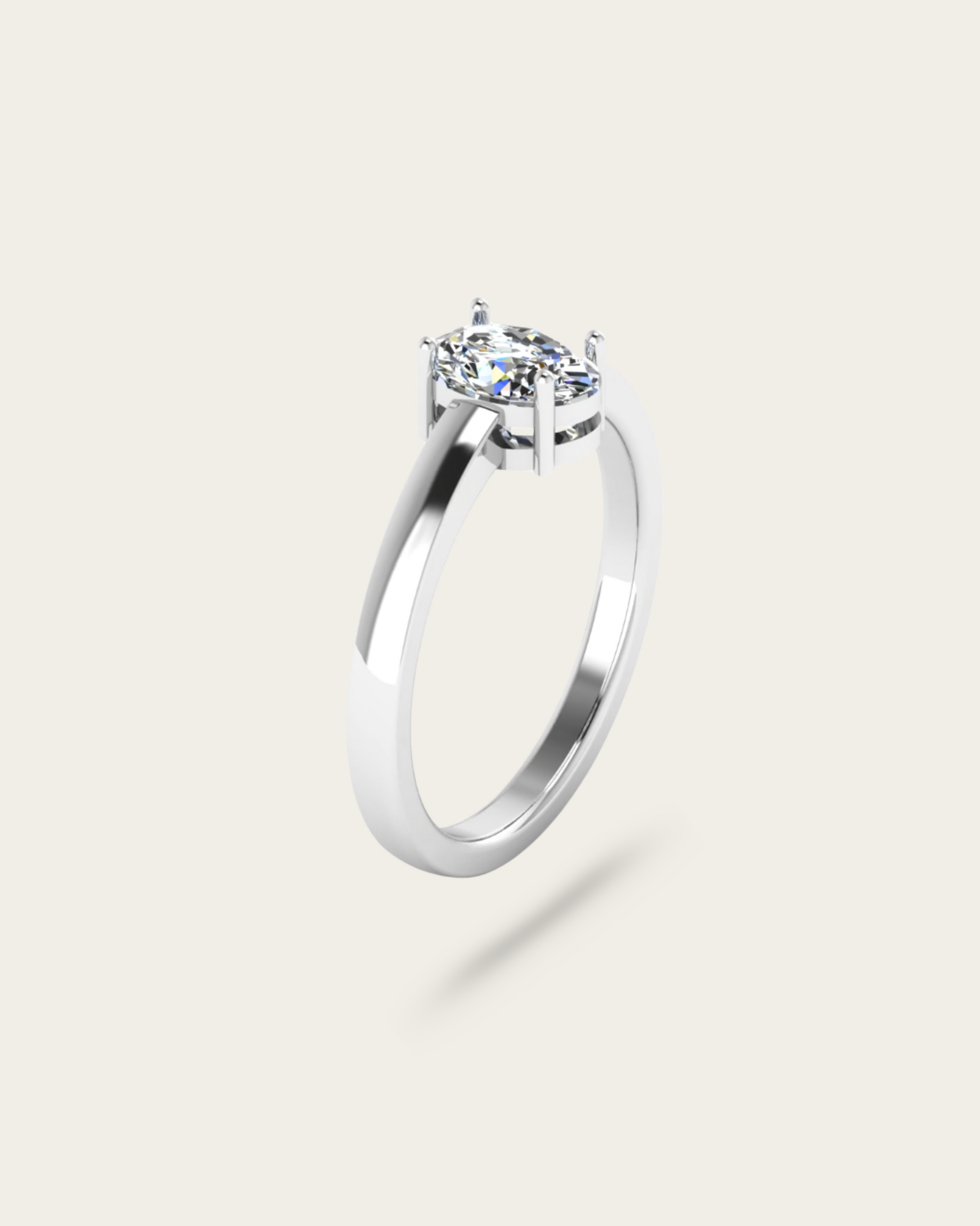 Oval Cut Solitaire Style Engagement Ring