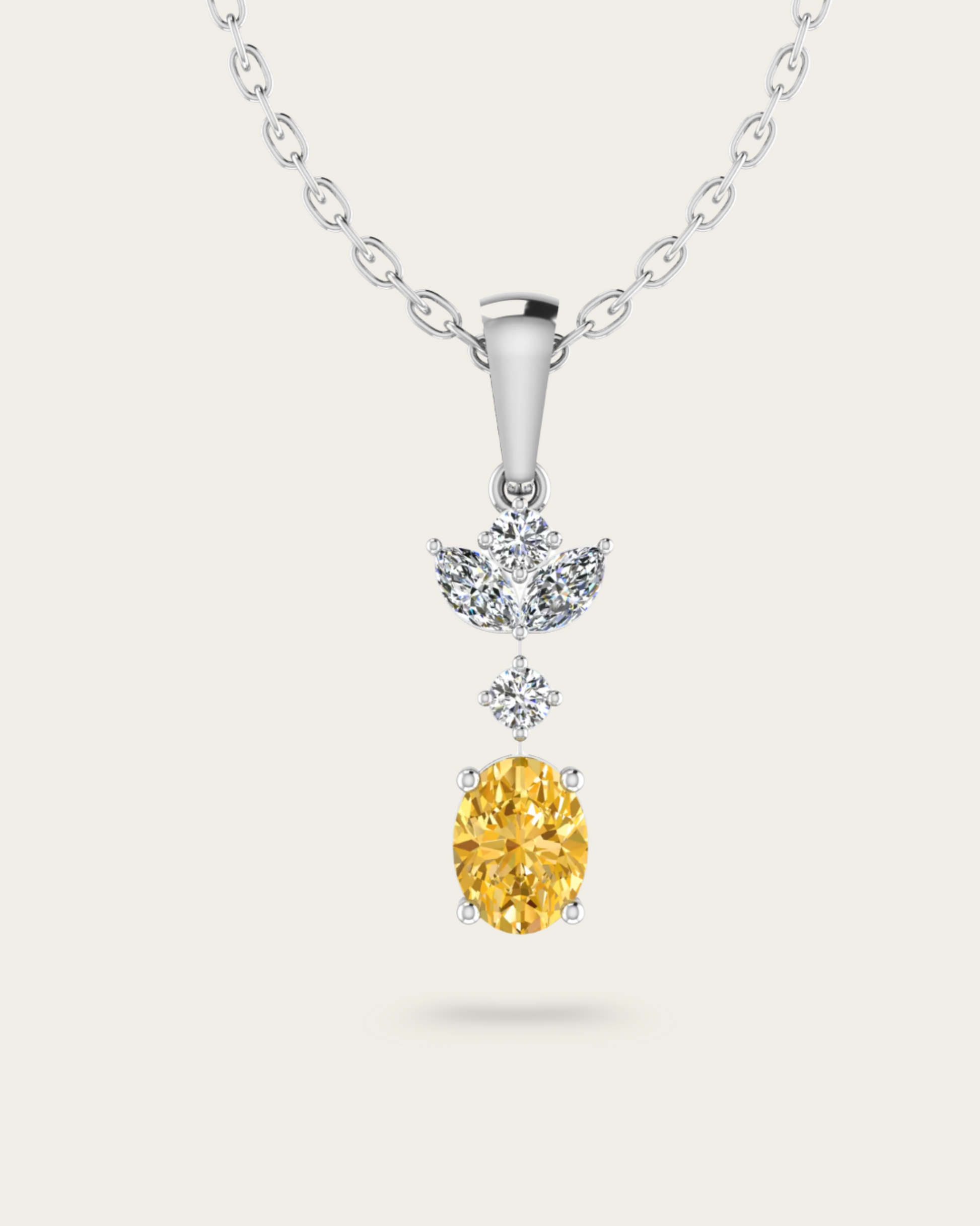 Oval Cut unique Style Pendant