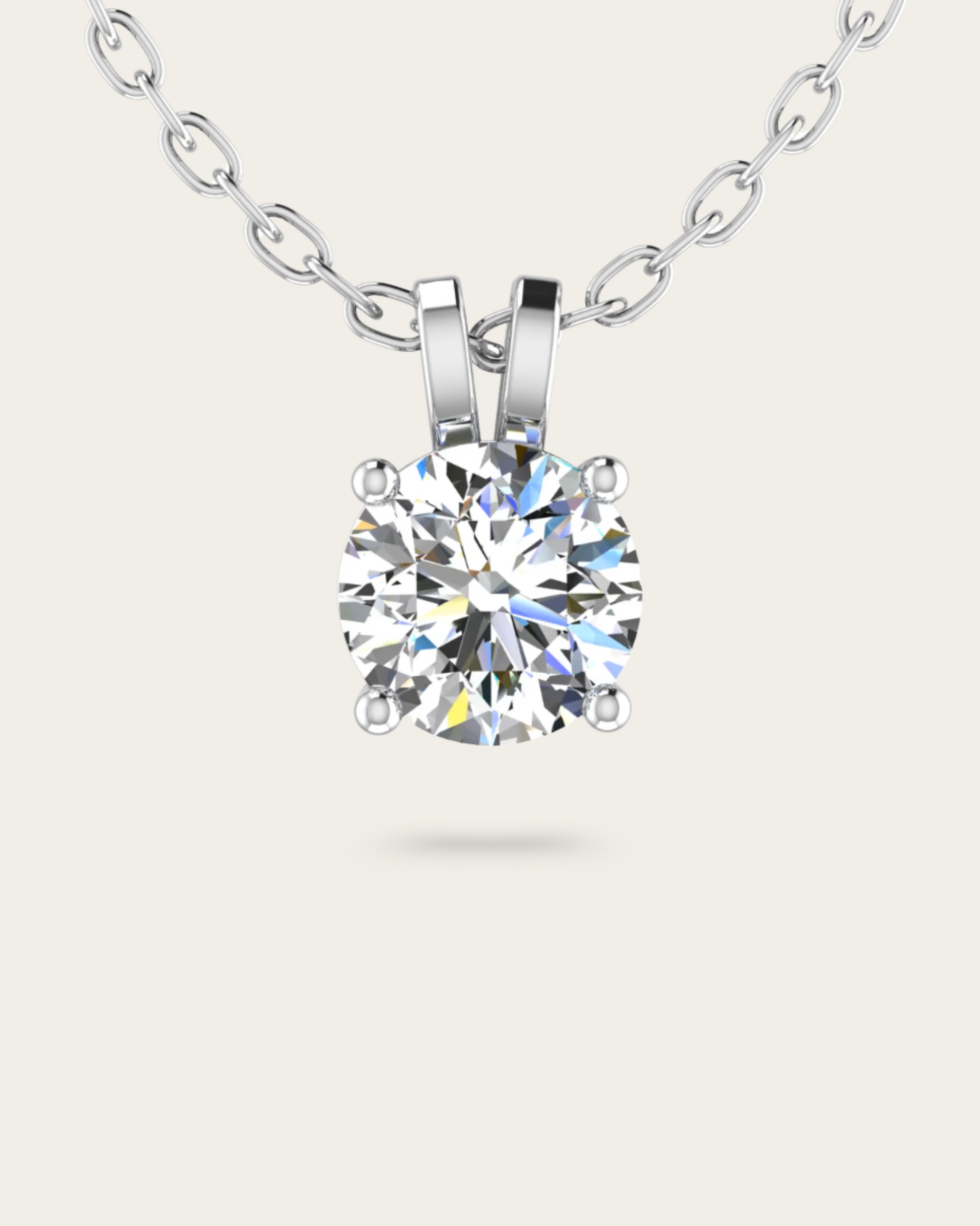 Round Cut Solitaire Style Pendant