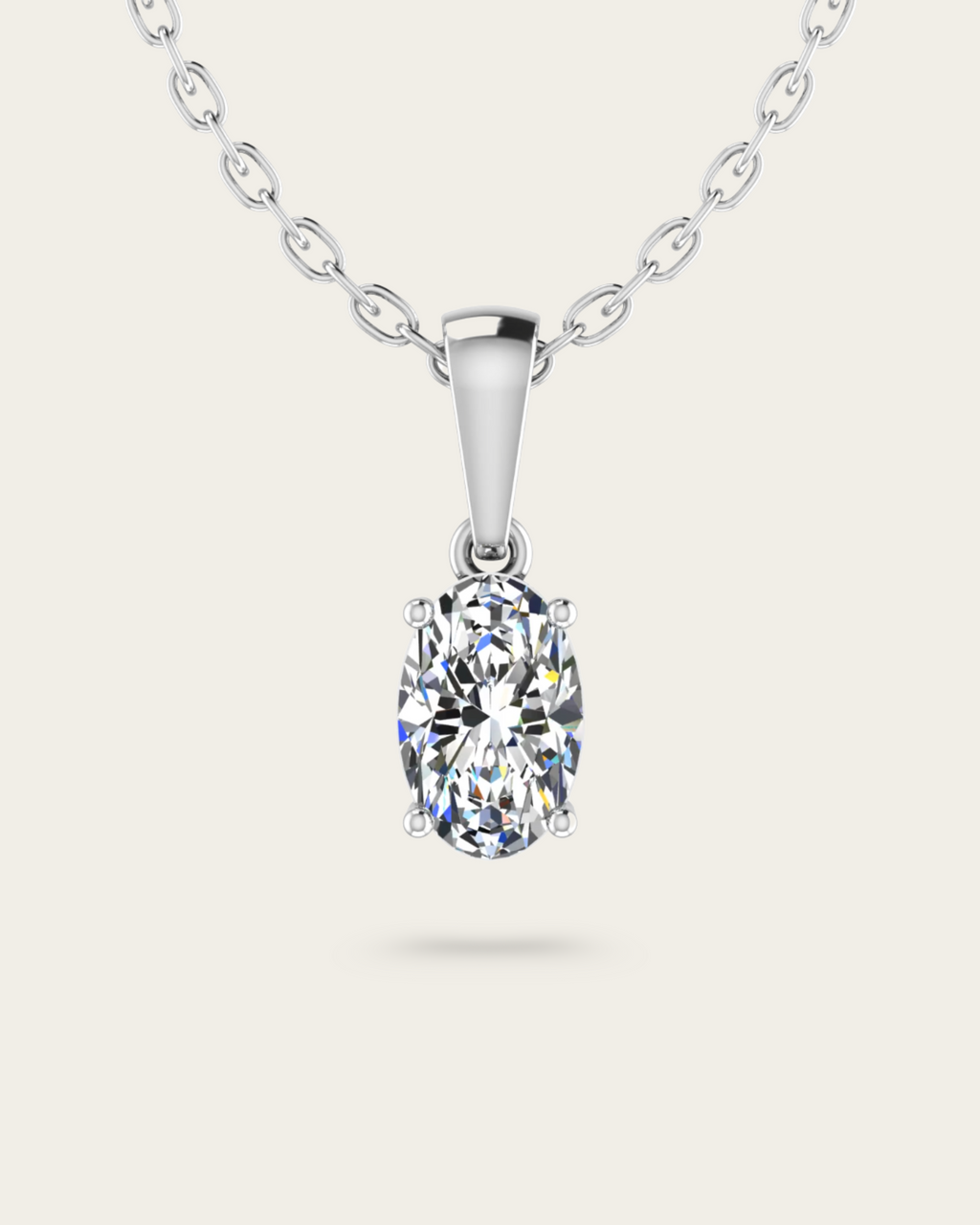 Oval Cut Solitaire Style Pendant