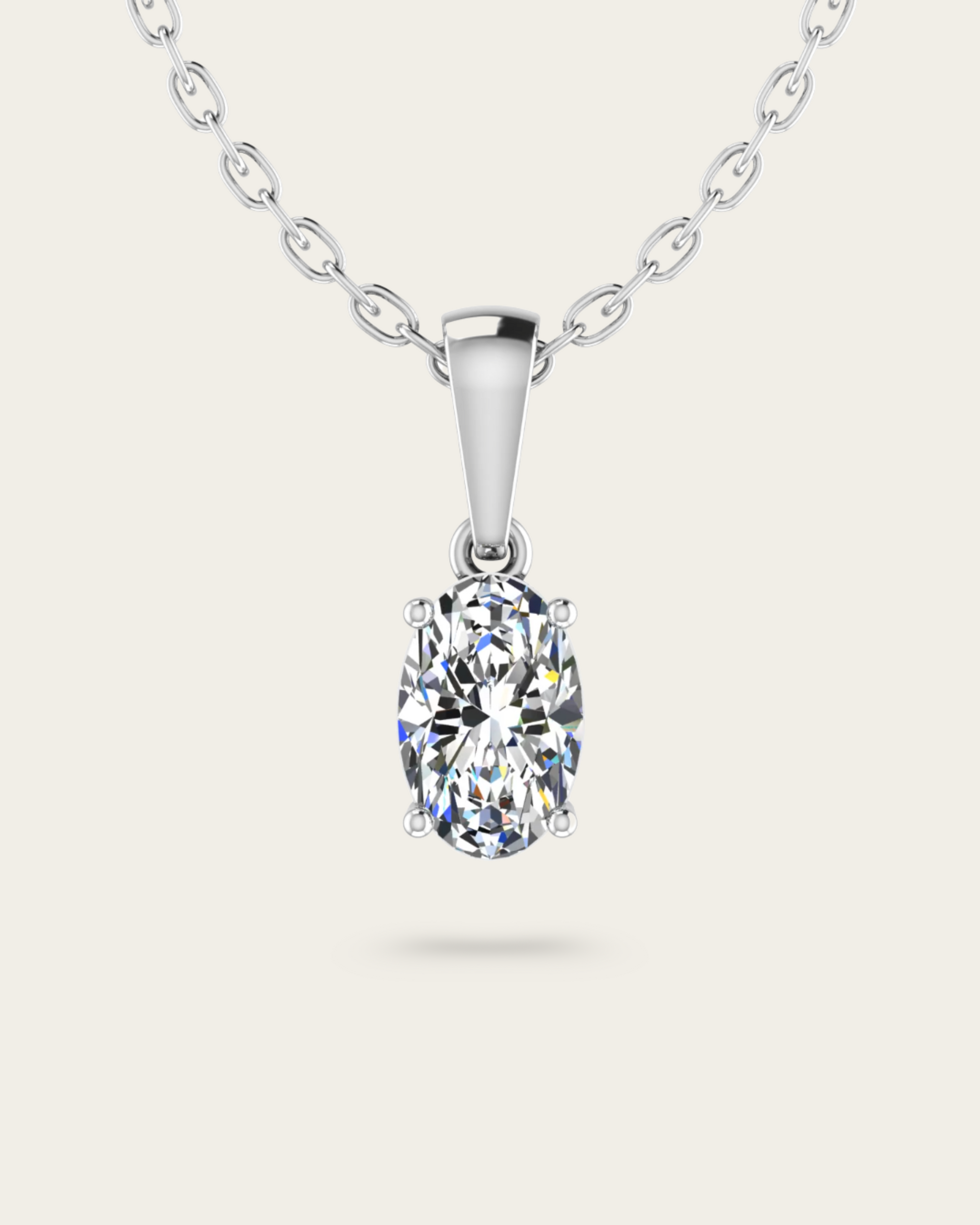 Oval Cut Solitaire Style Pendant