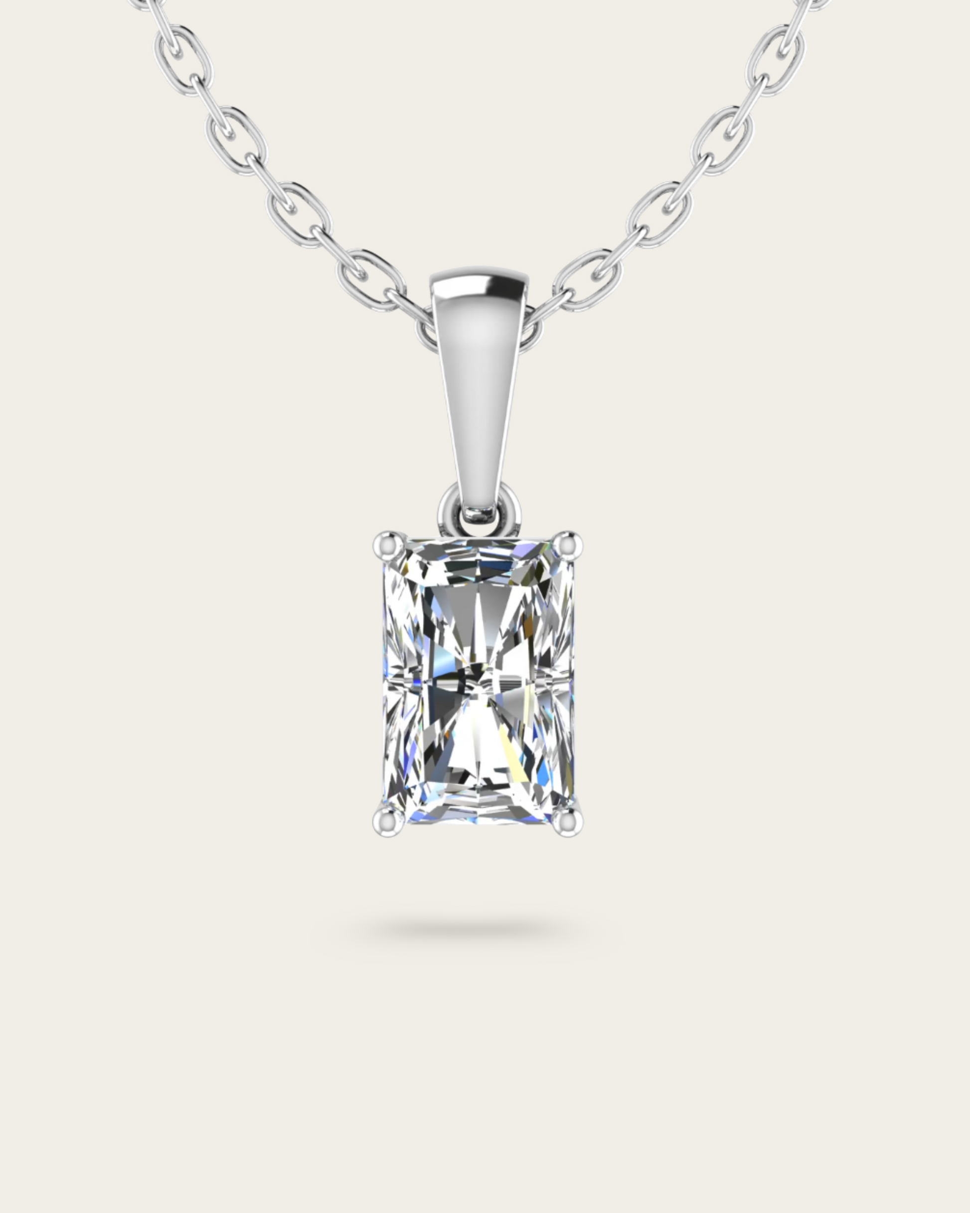 Radiant Cut Solitaire Style Pendant