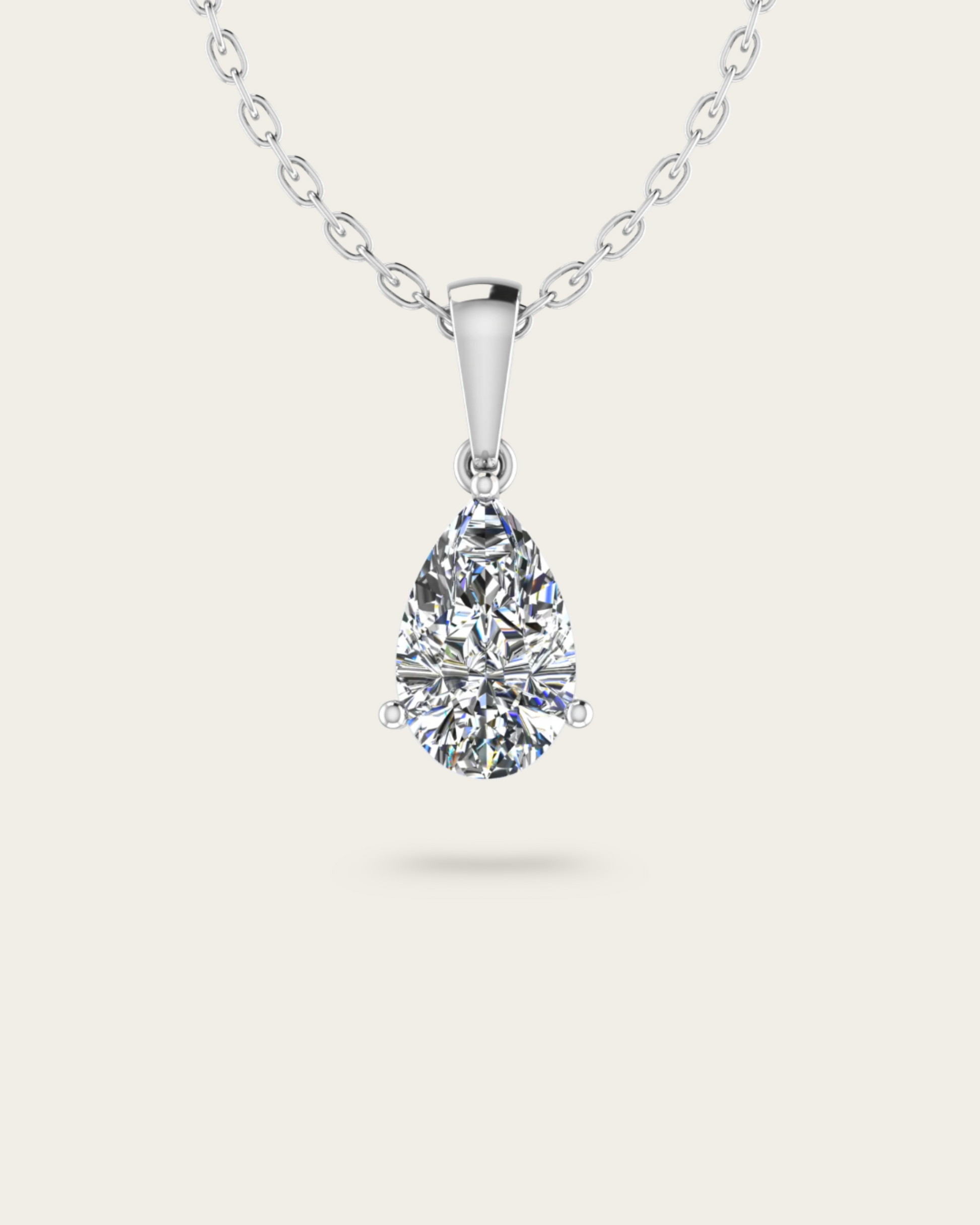 Pear Cut Solitaire Style Pendant