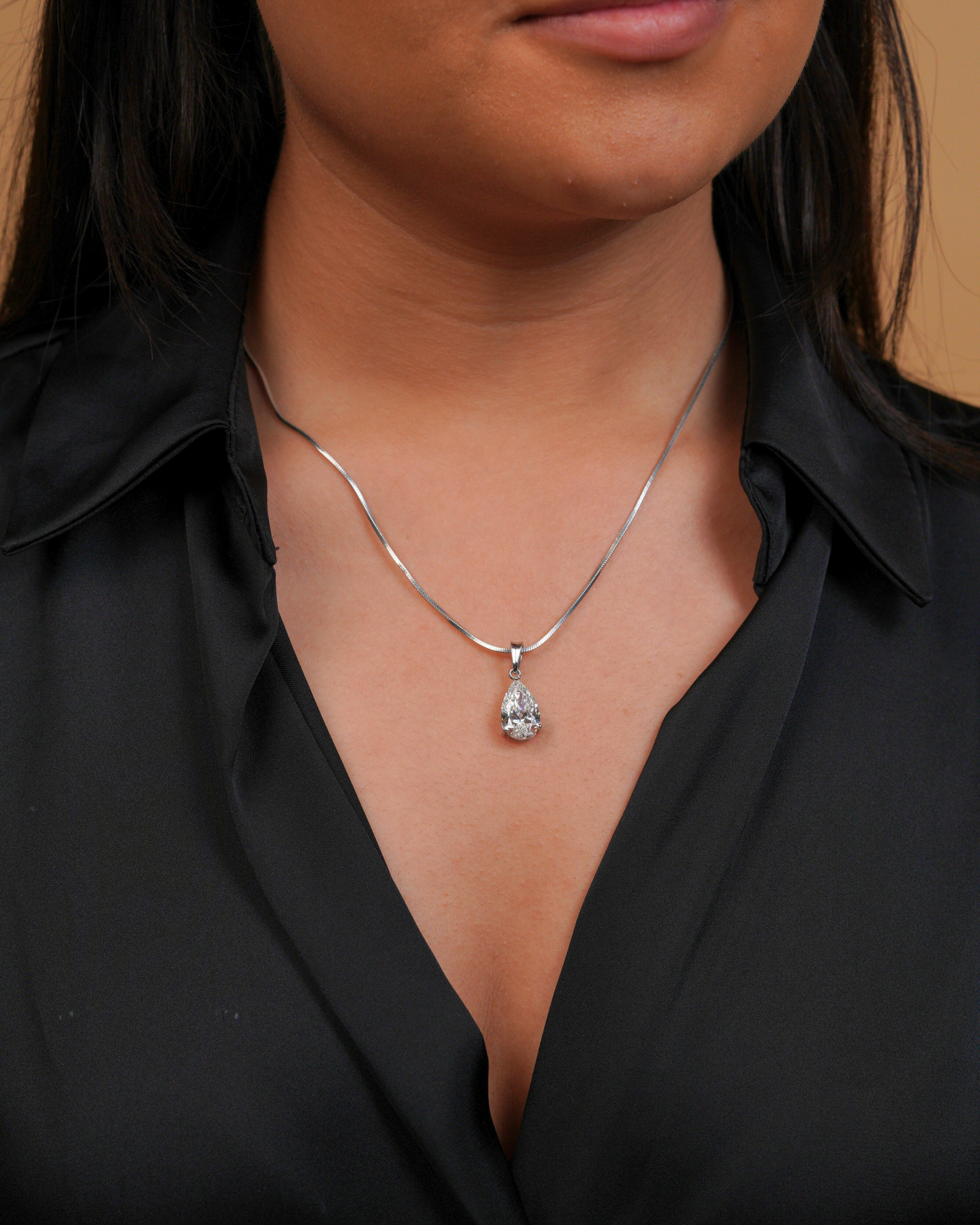 Pear Cut Solitaire Style Pendant