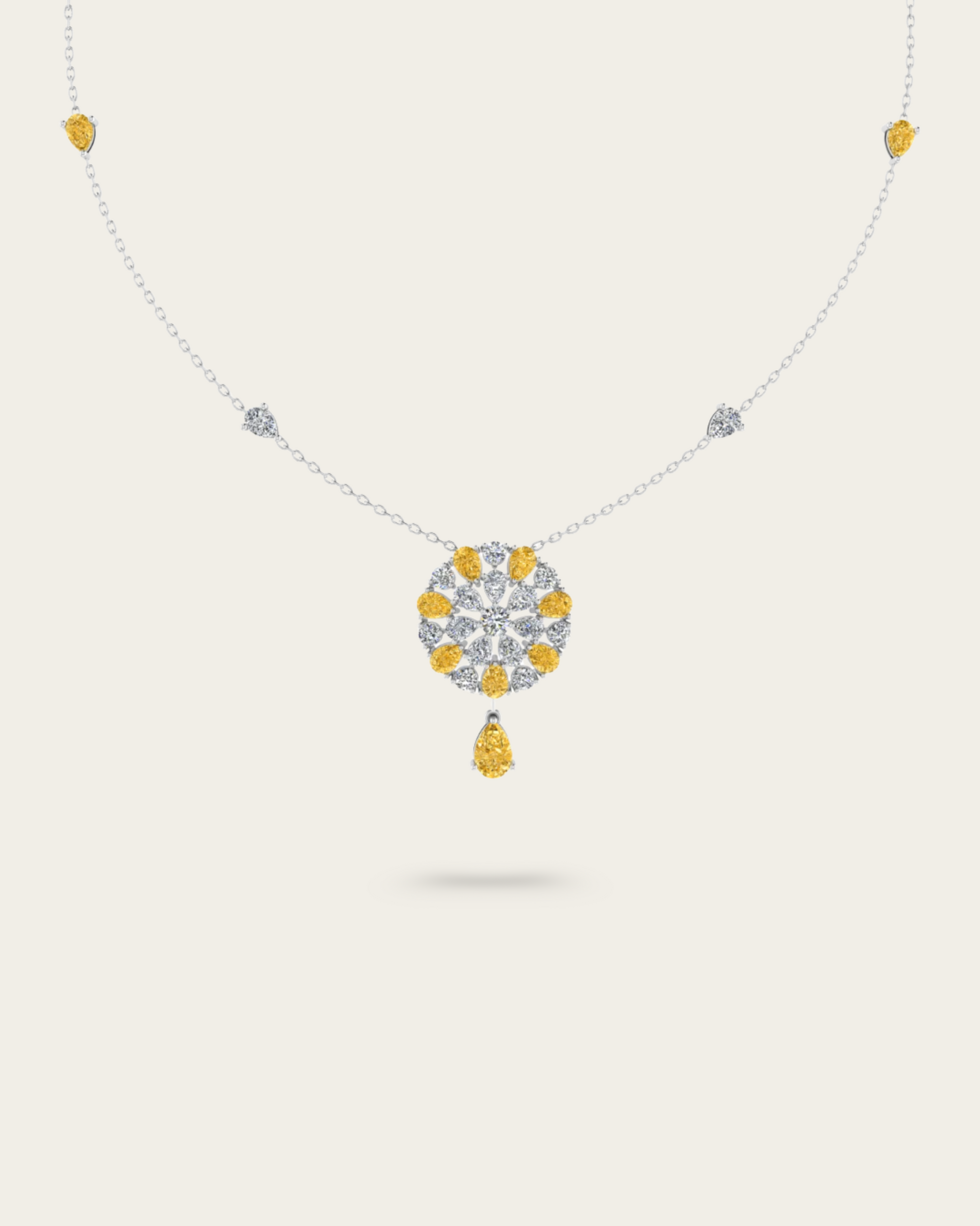 Pear Cut Unique Style Necklace