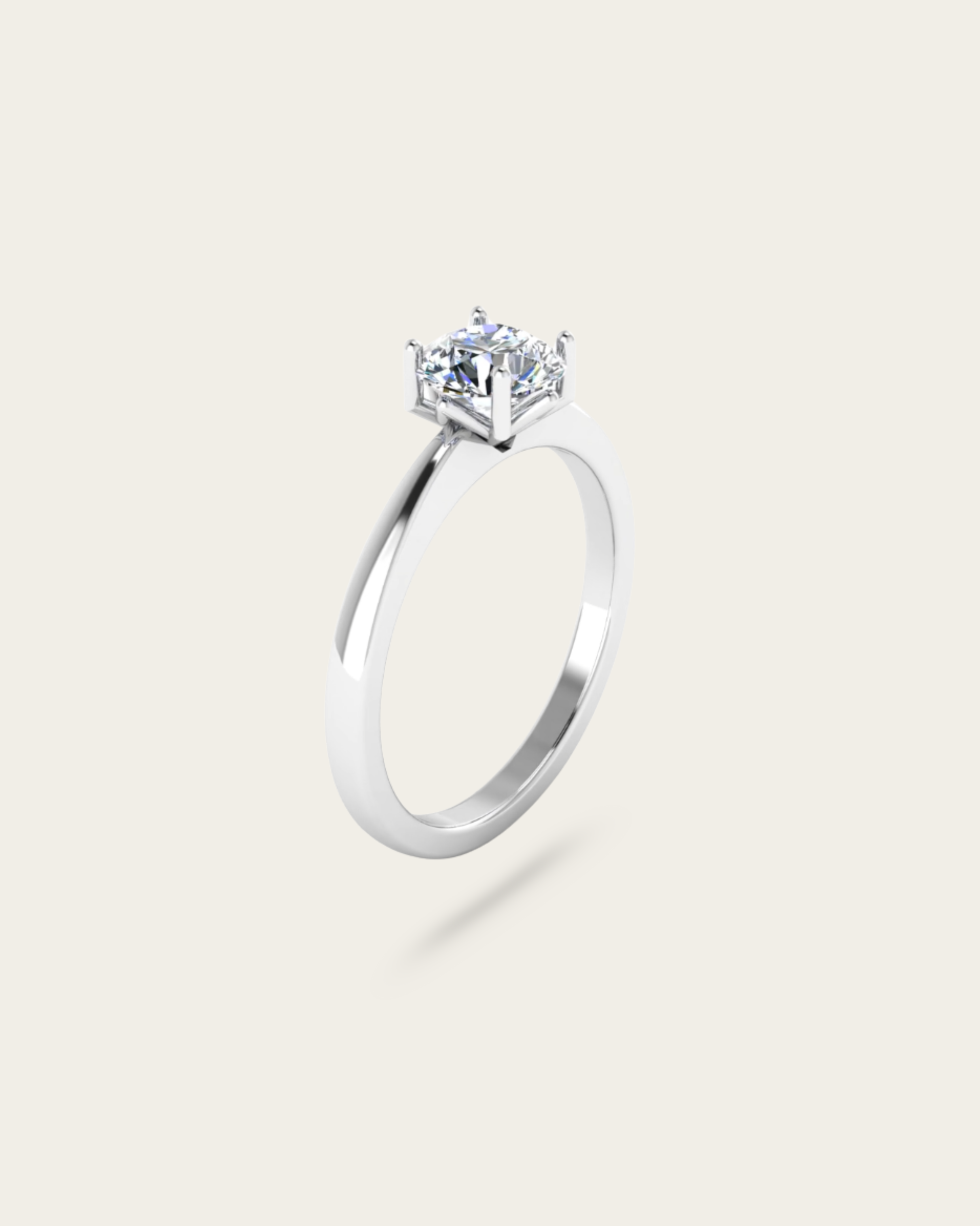 Round Cut Solitaire Style Engagement Ring