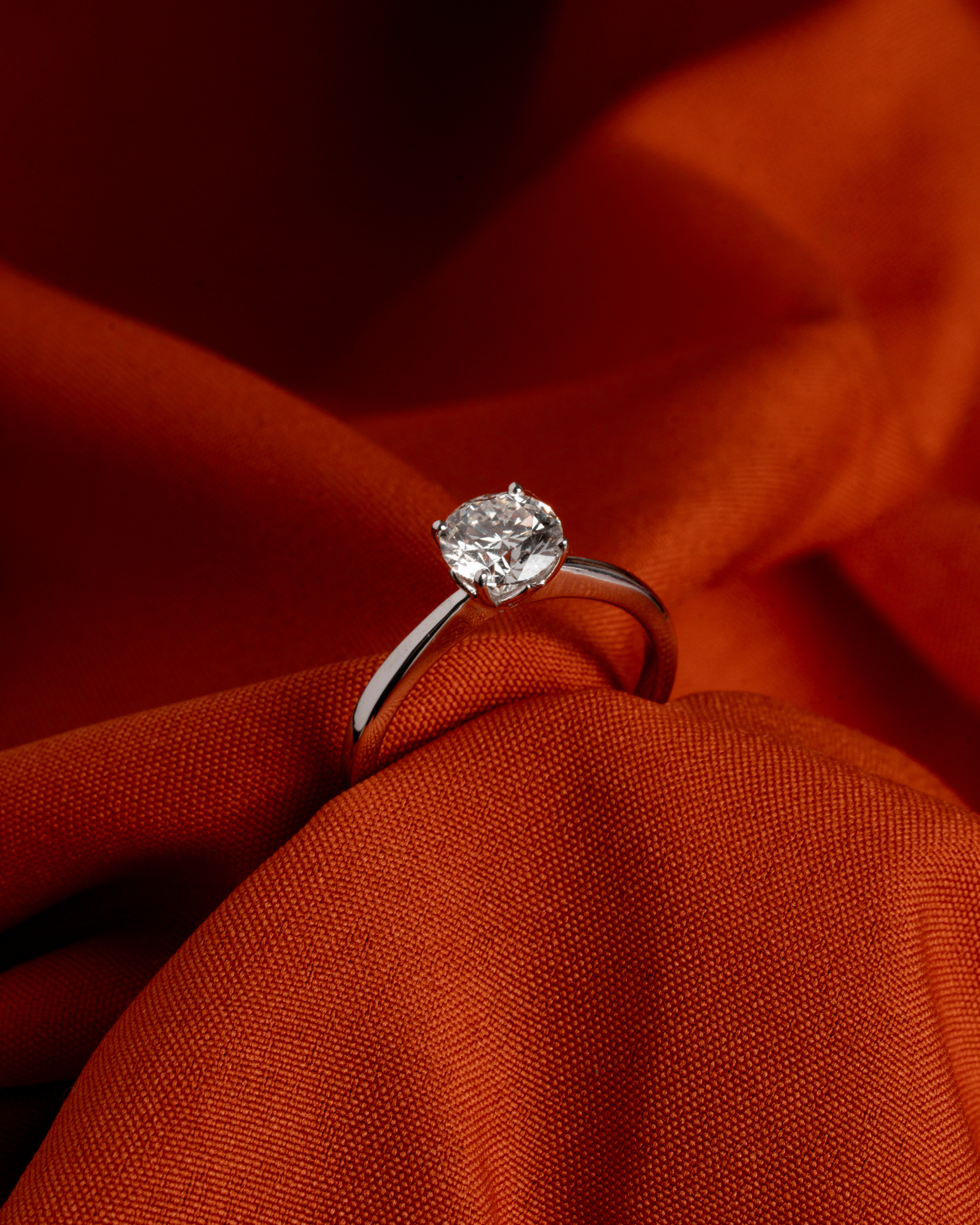 Round Cut Solitaire Style Engagement Ring