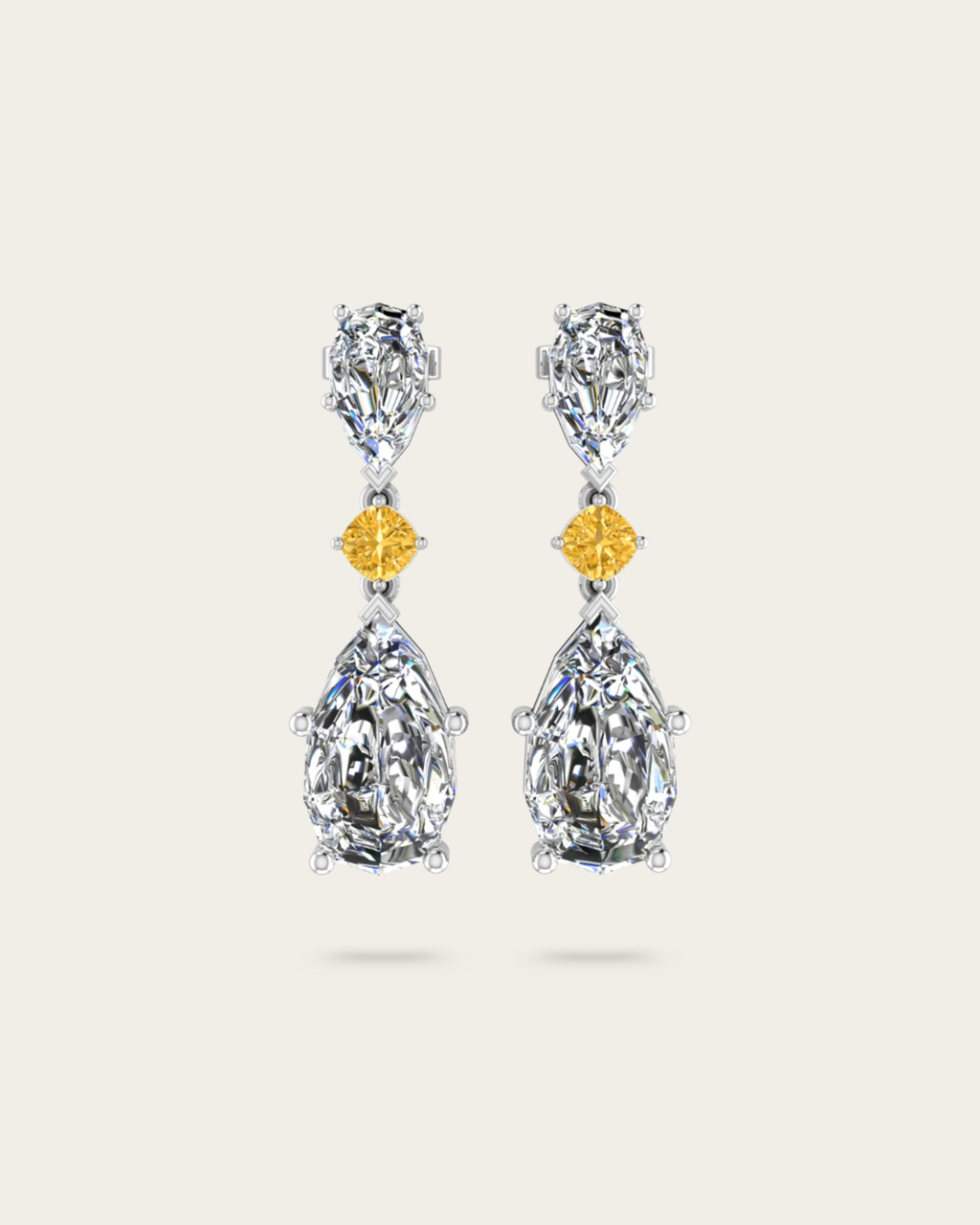 Dutch Pear Cut Unique Style Earrings