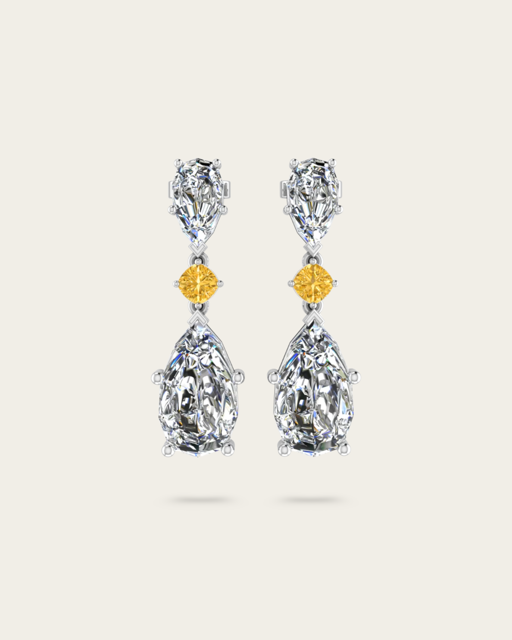 Dutch Pear Cut Unique Style Earrings