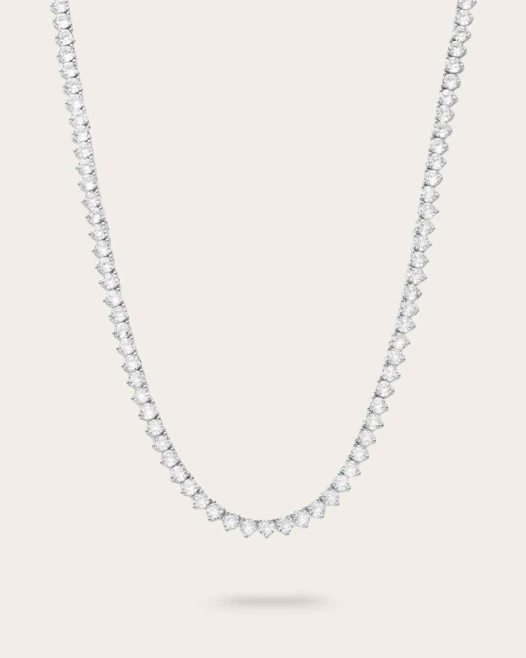 Round Cut Tennis Style Necklace