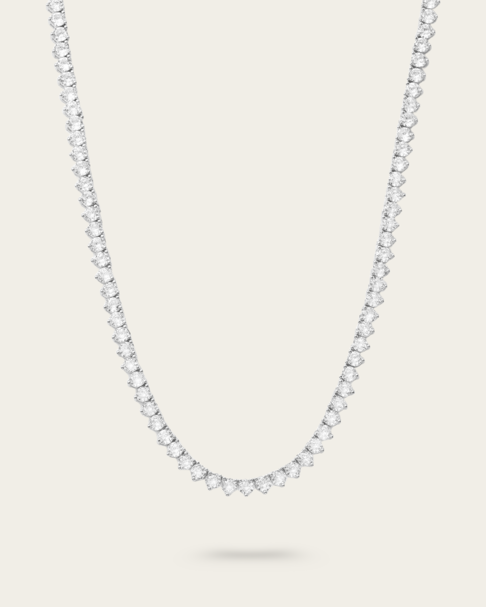 Round Cut Tennis Style Necklace