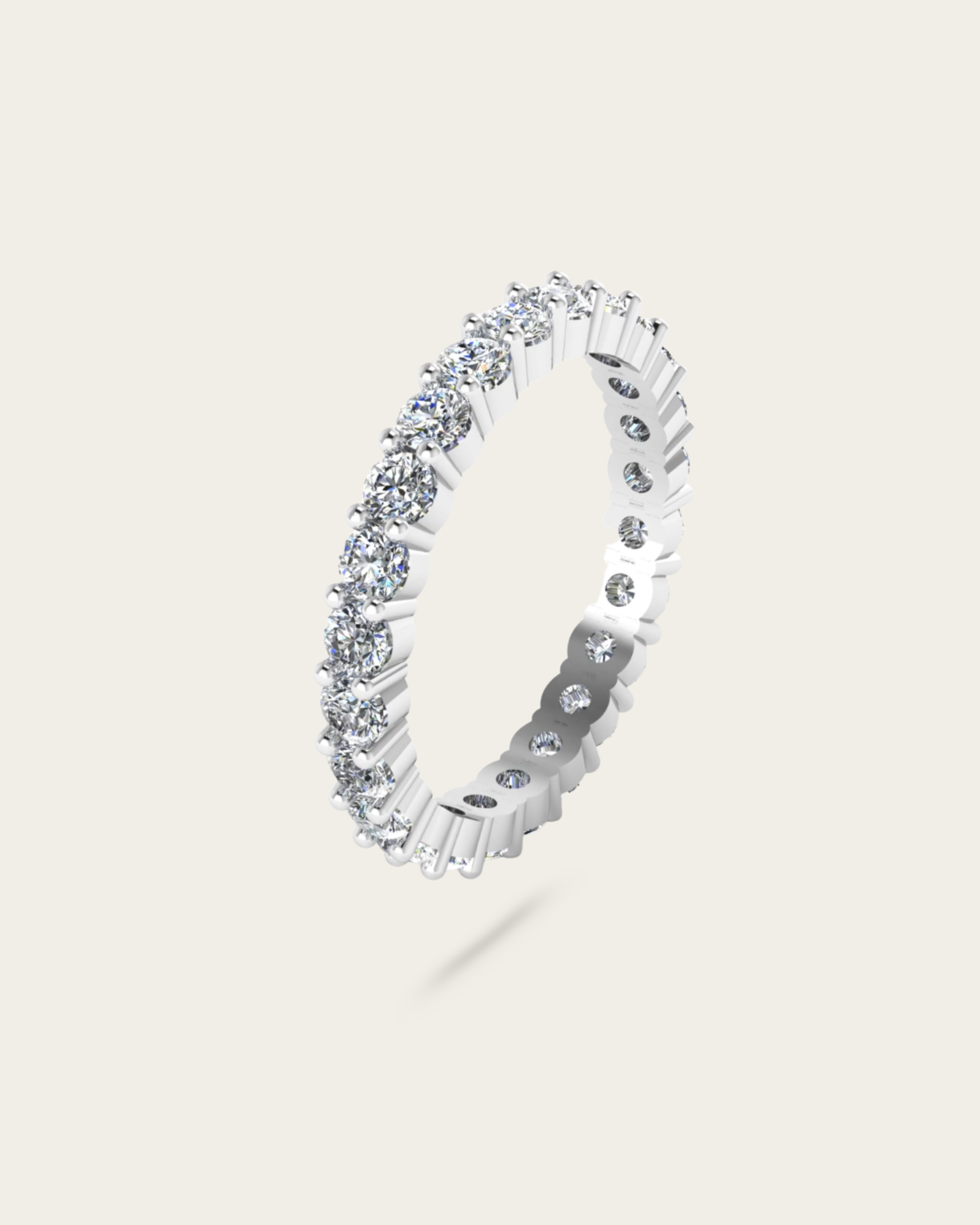 Round Cut Full Eternity Wedding Band