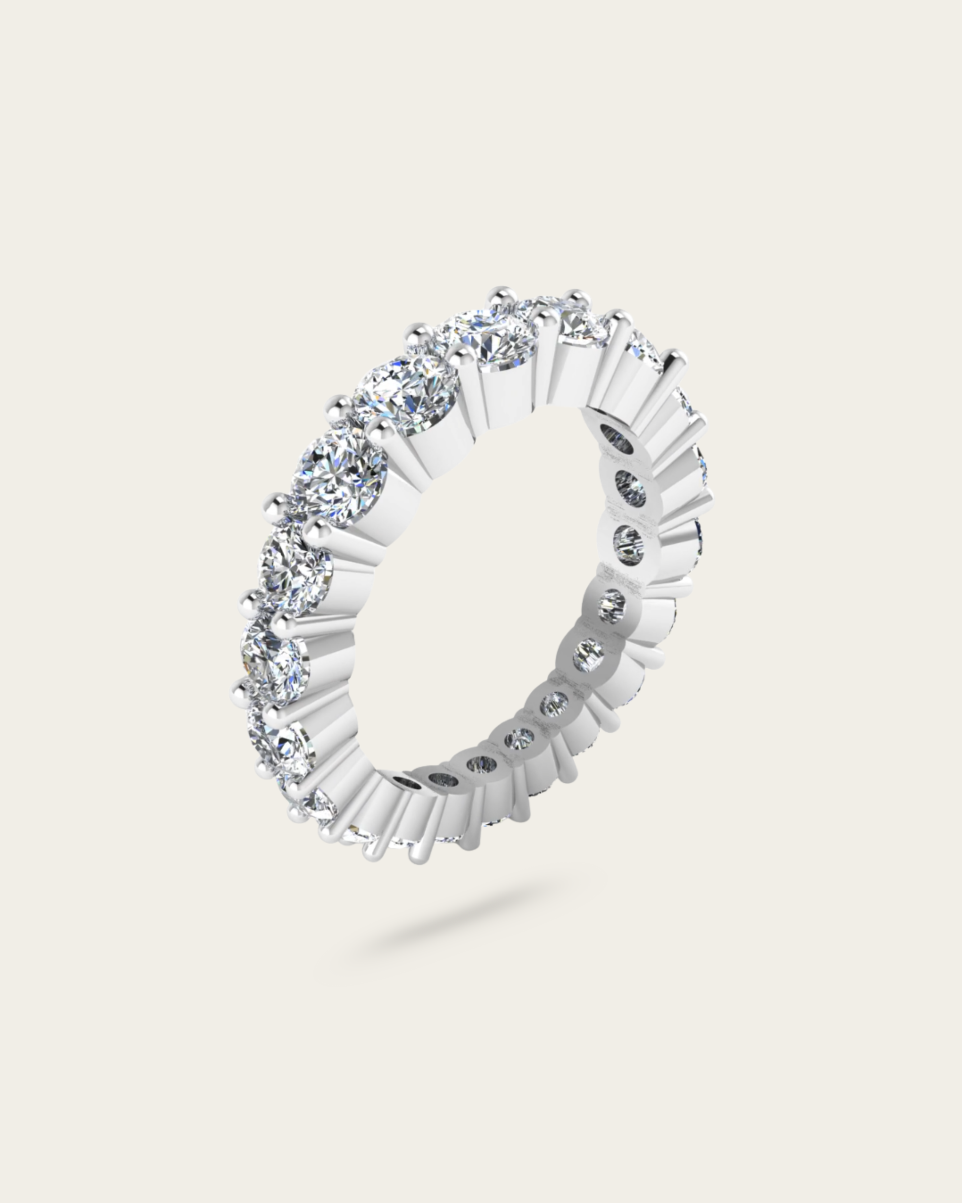 Round Cut Full Eternity Wedding Band