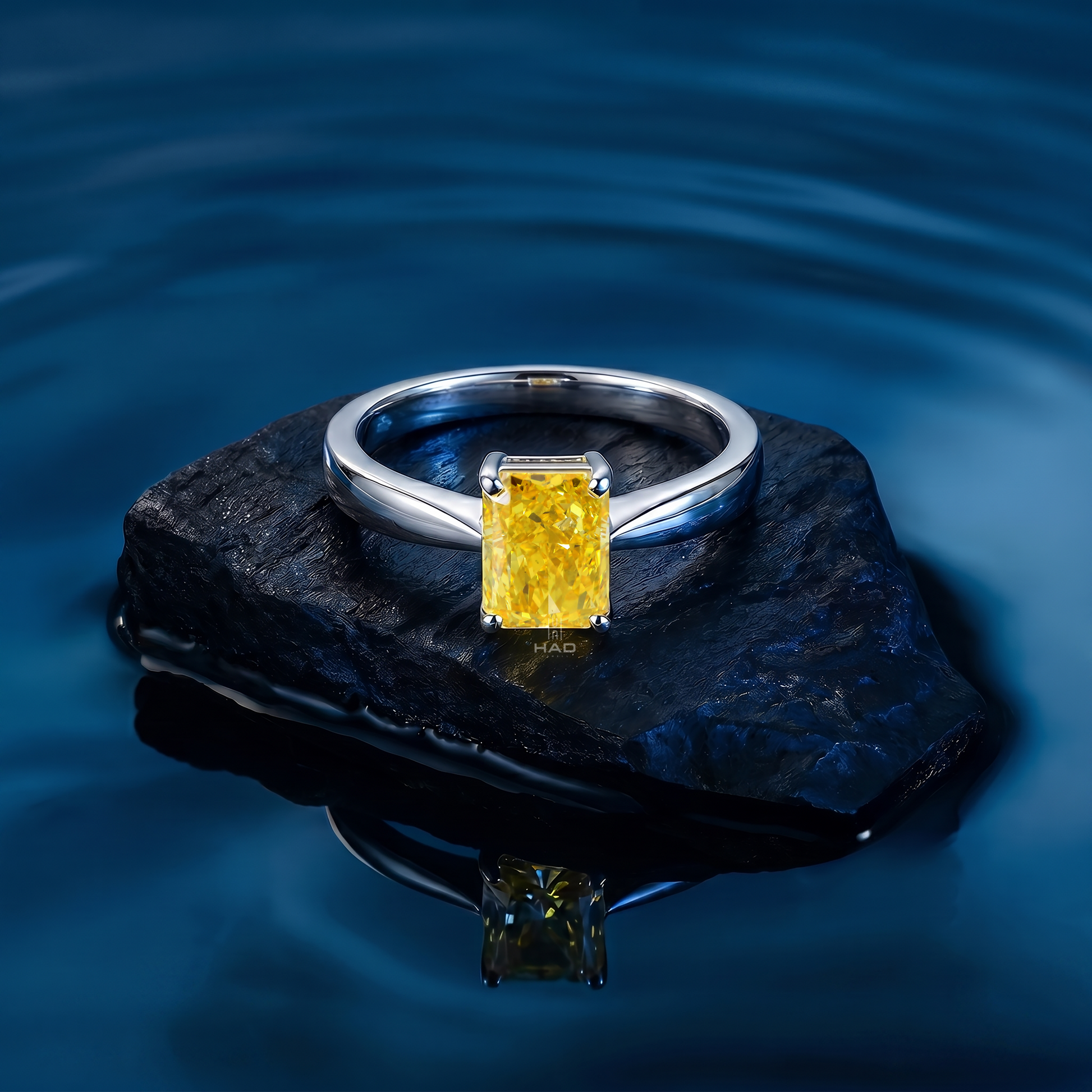 Radiant Cut Solitaire Style Engagement Ring