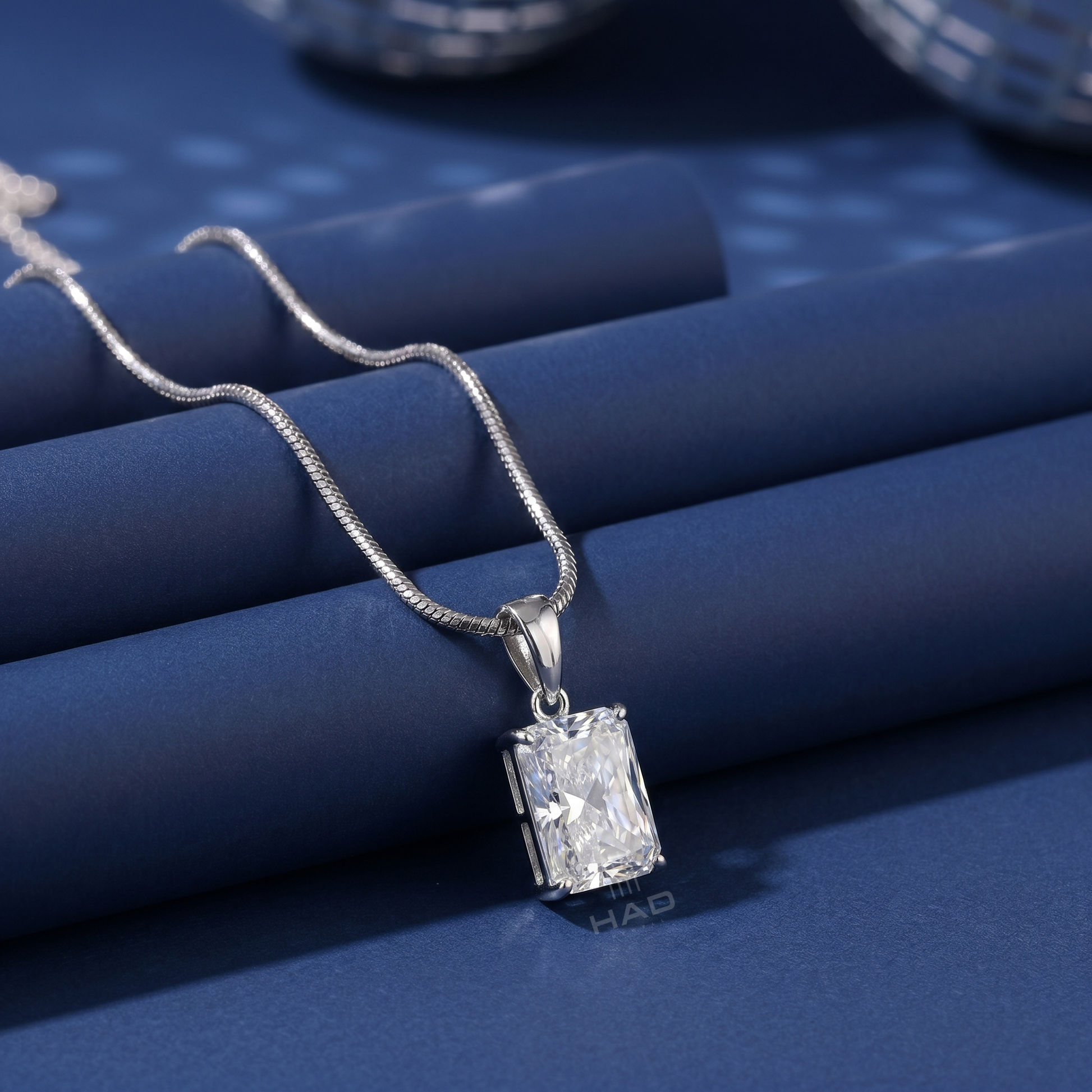 Radiant Cut Lab Diamond Four Prong Solitaire Pendant