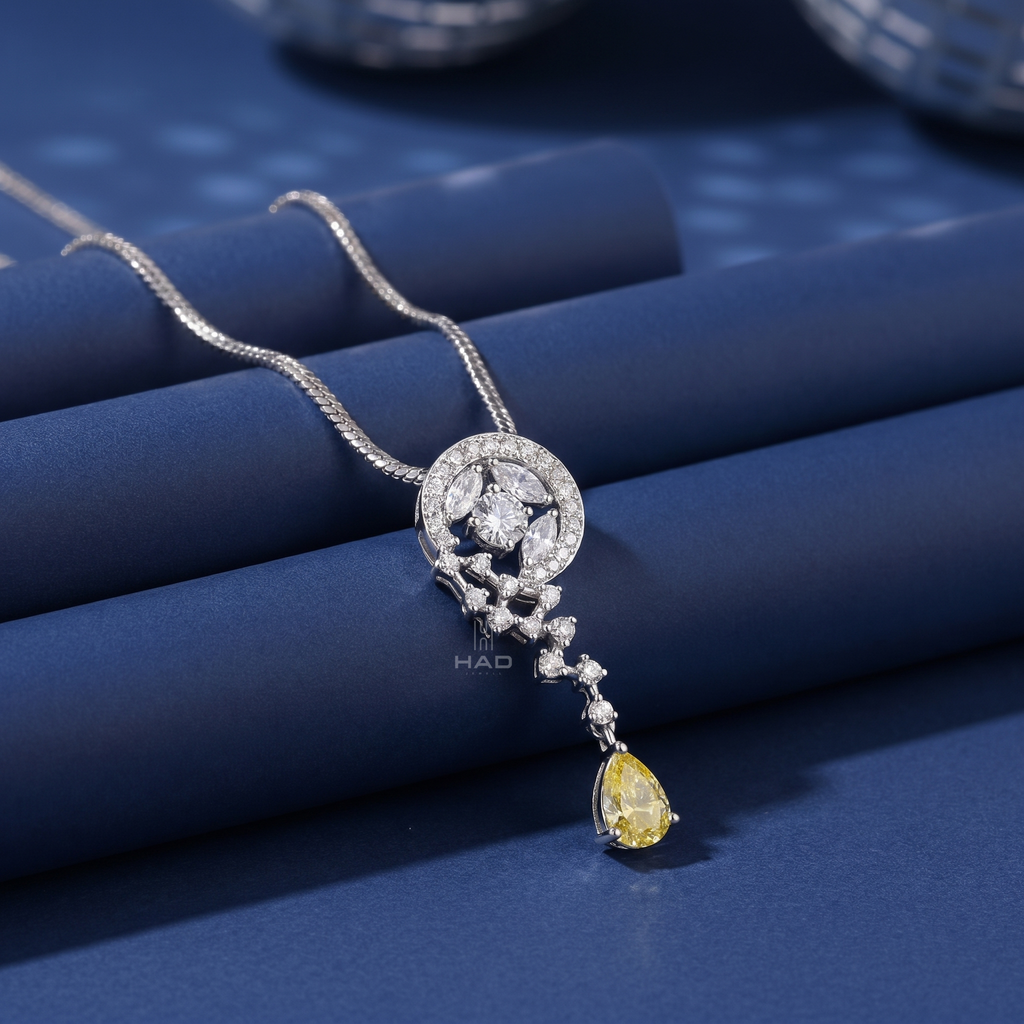 Yellow Pear Cut Lab Diamond