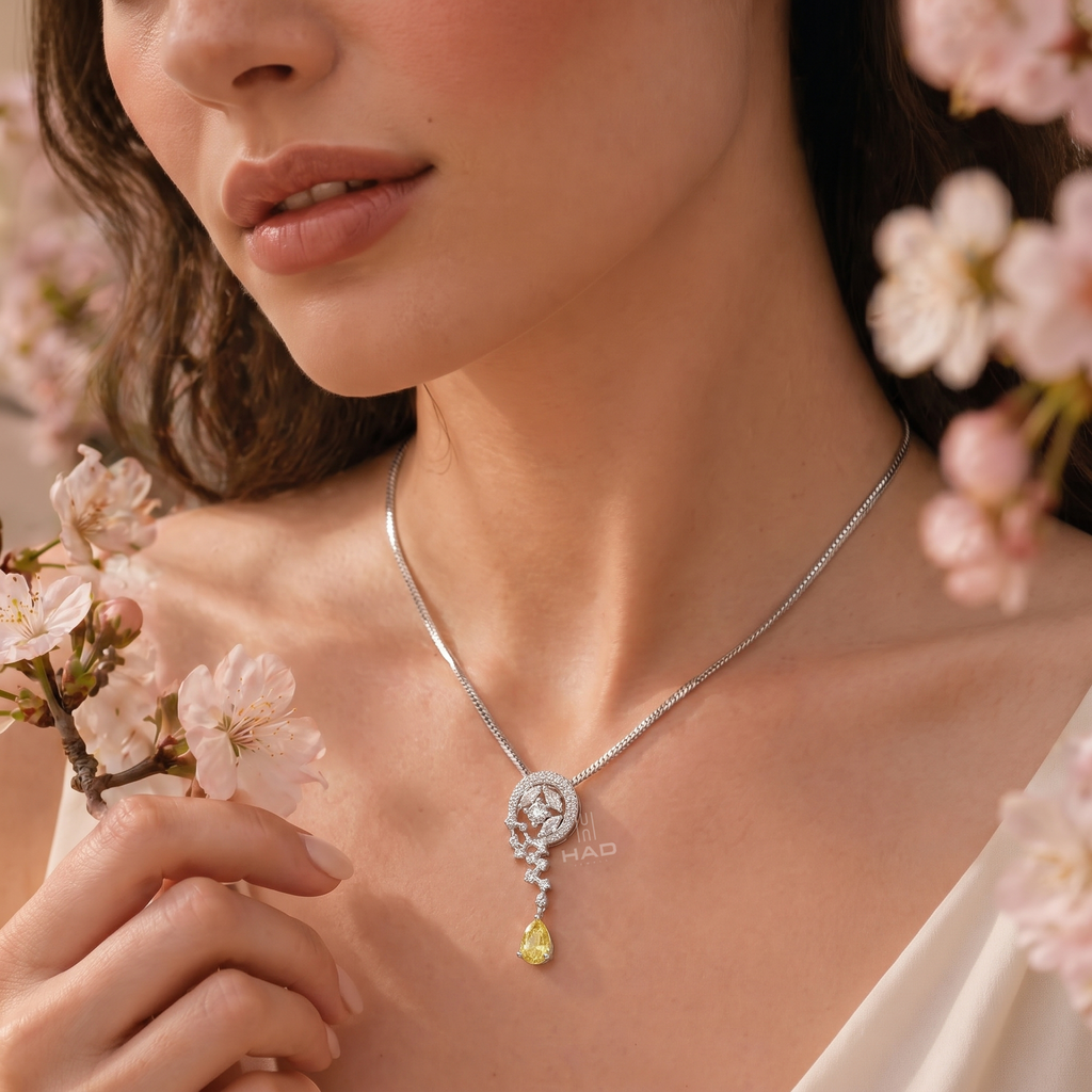 Yellow Pear Cut Lab Diamond