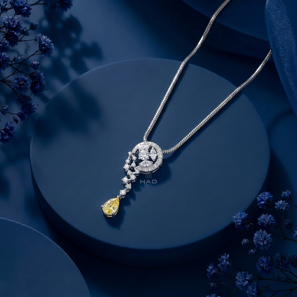 Yellow Pear Cut Lab Diamond