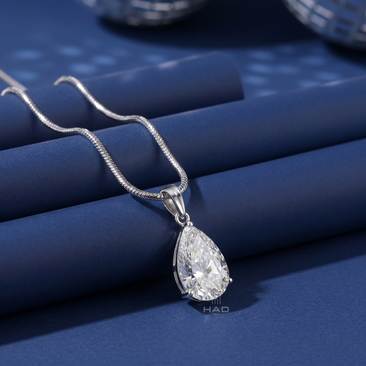 Pear Cut Lab Diamond Four Prong Solitaire Pendant