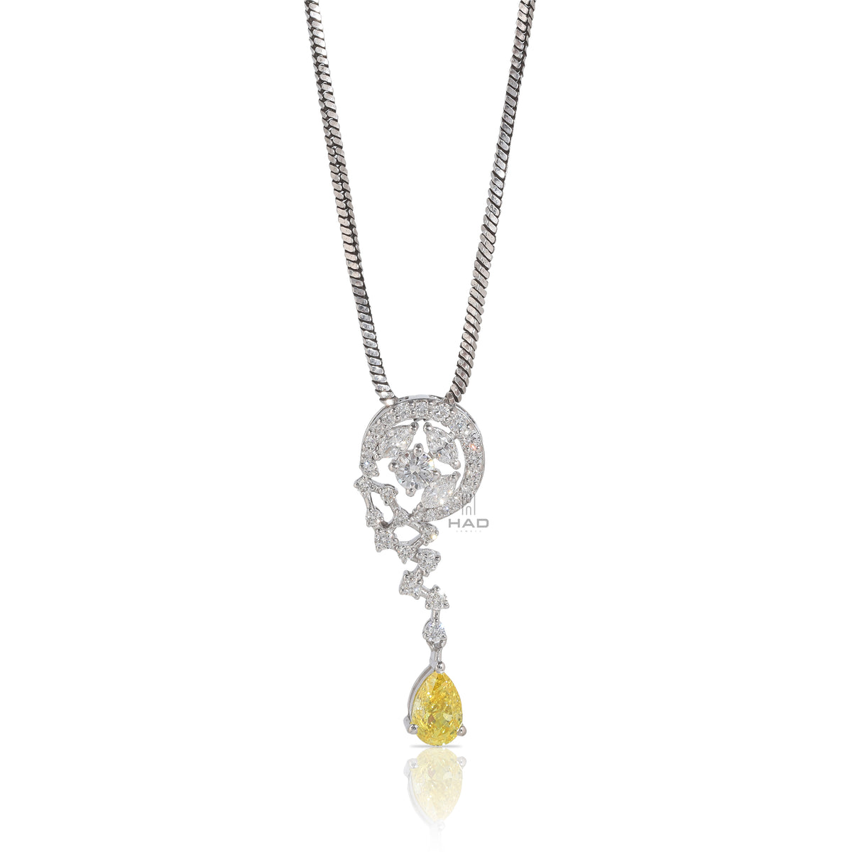 Yellow Pear Cut Lab Diamond