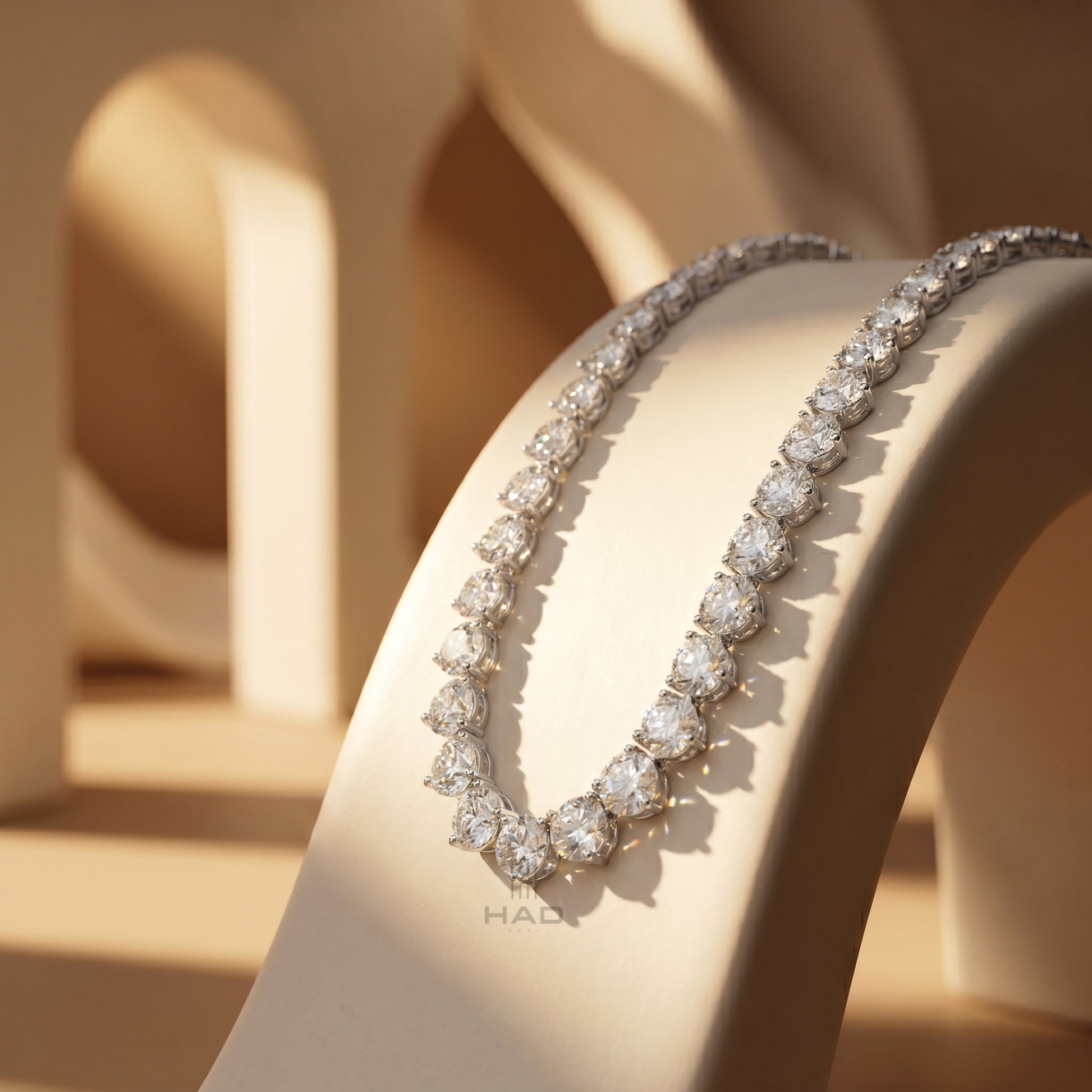 Lab Grown Diamond Round Shape Tennis Necklace
