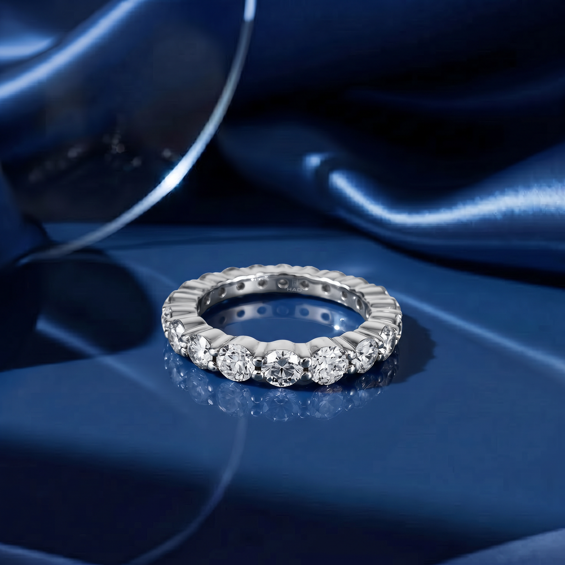 Round Cut Full Eternity Wedding Band