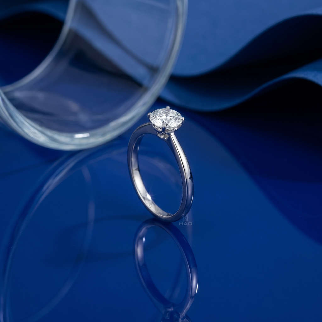 Round Cut Solitaire Style Engagement Ring