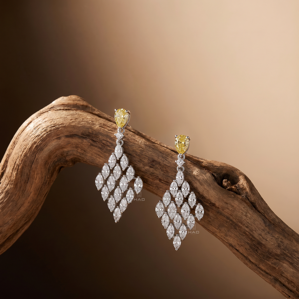 Yellow Pear Cut Lab Diamond