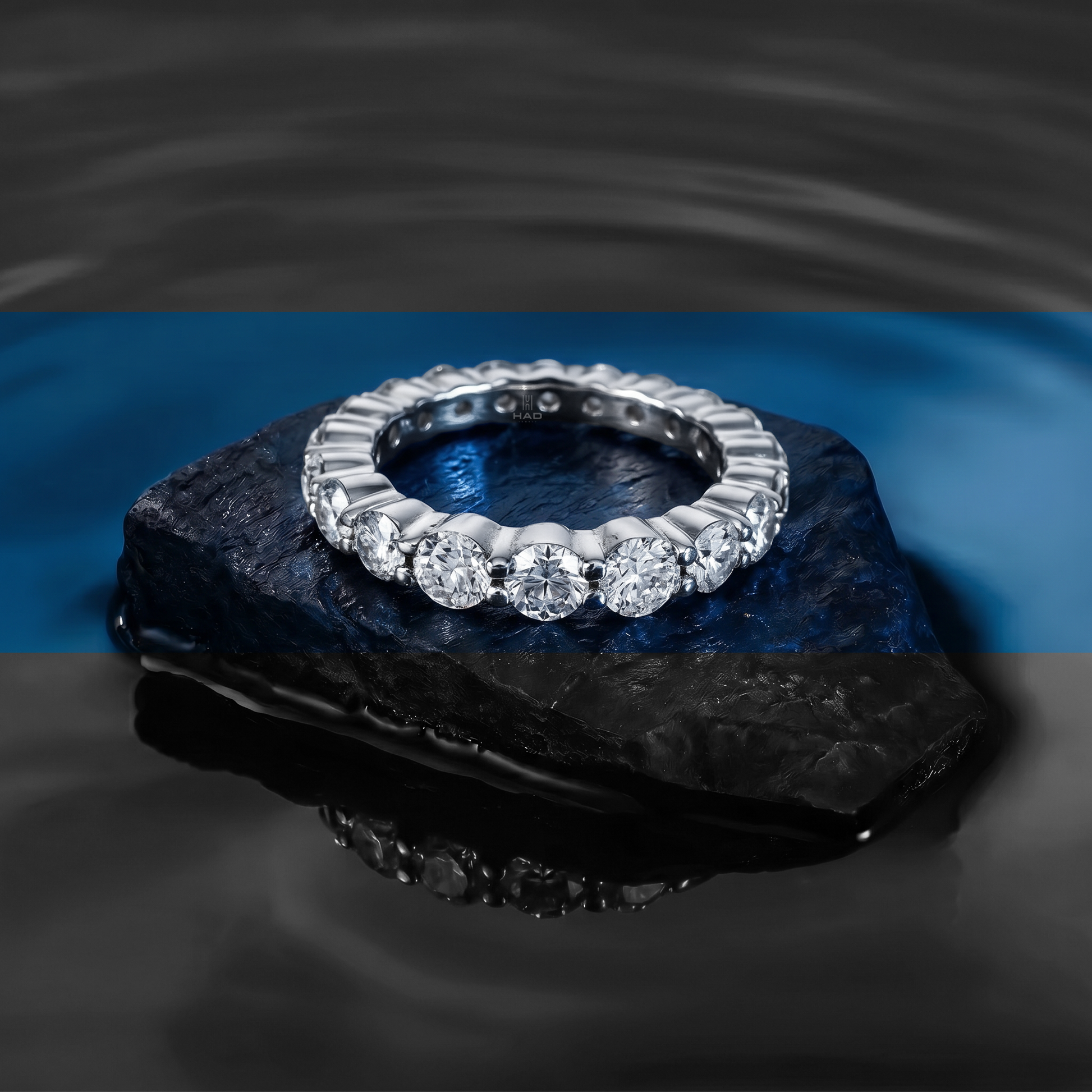 Round Cut Full Eternity Wedding Band