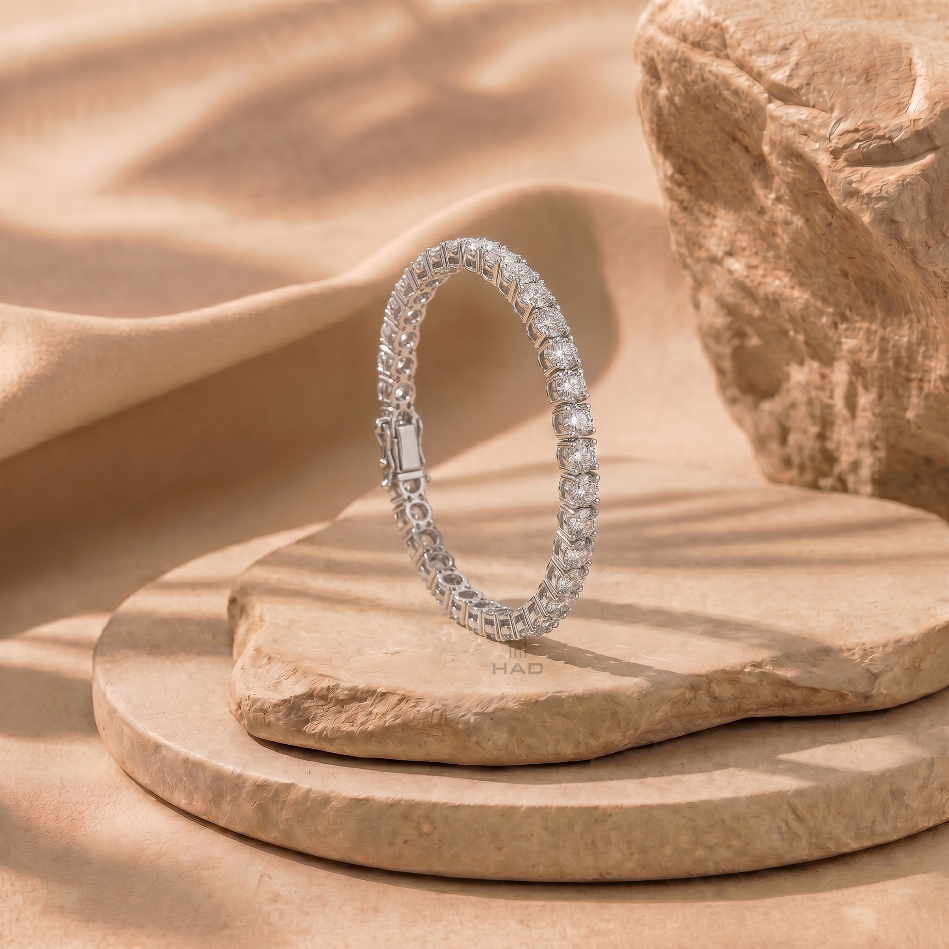 Round Cut Tennis Style Bracelet