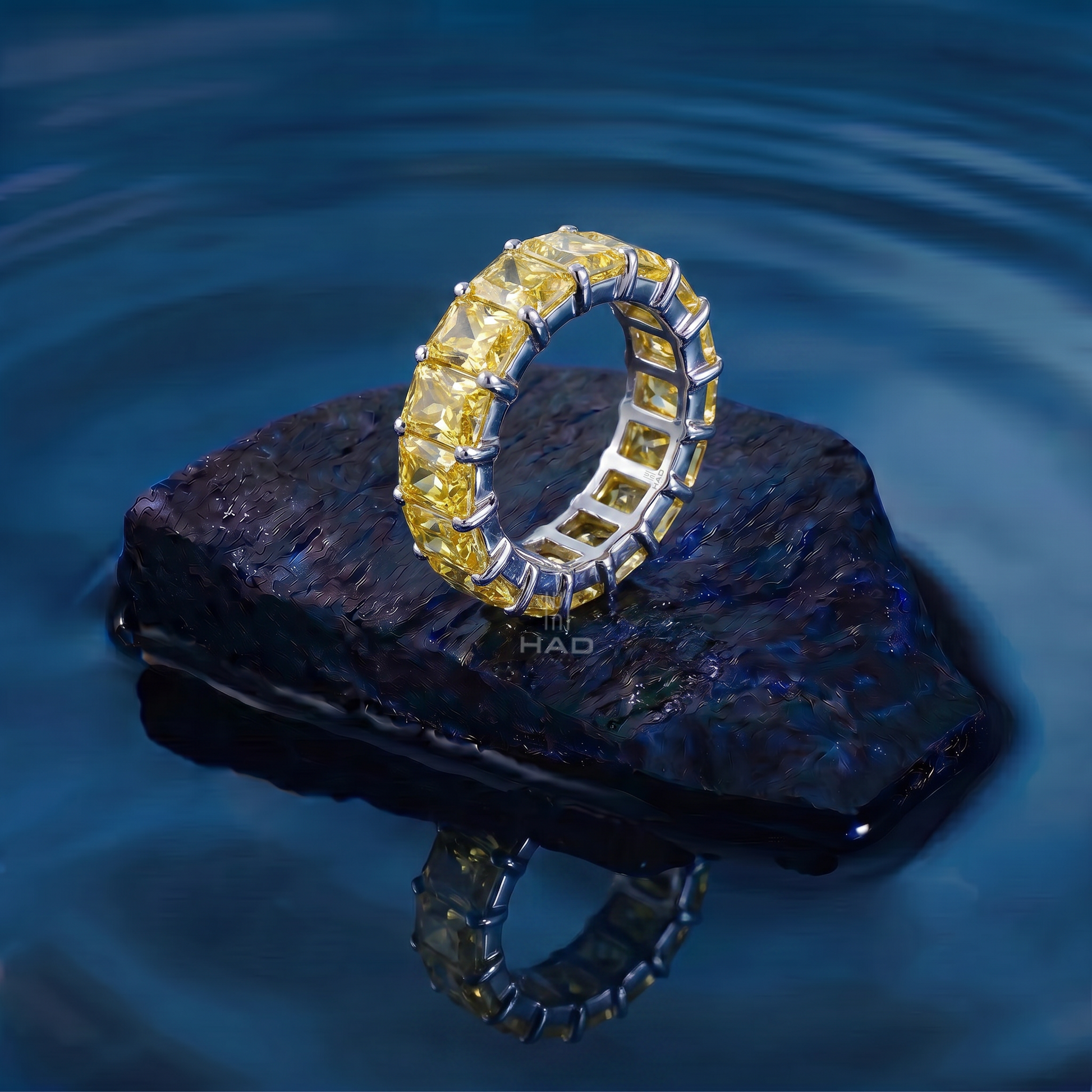 Radiant Cut Full Eternity Style Wedding Band