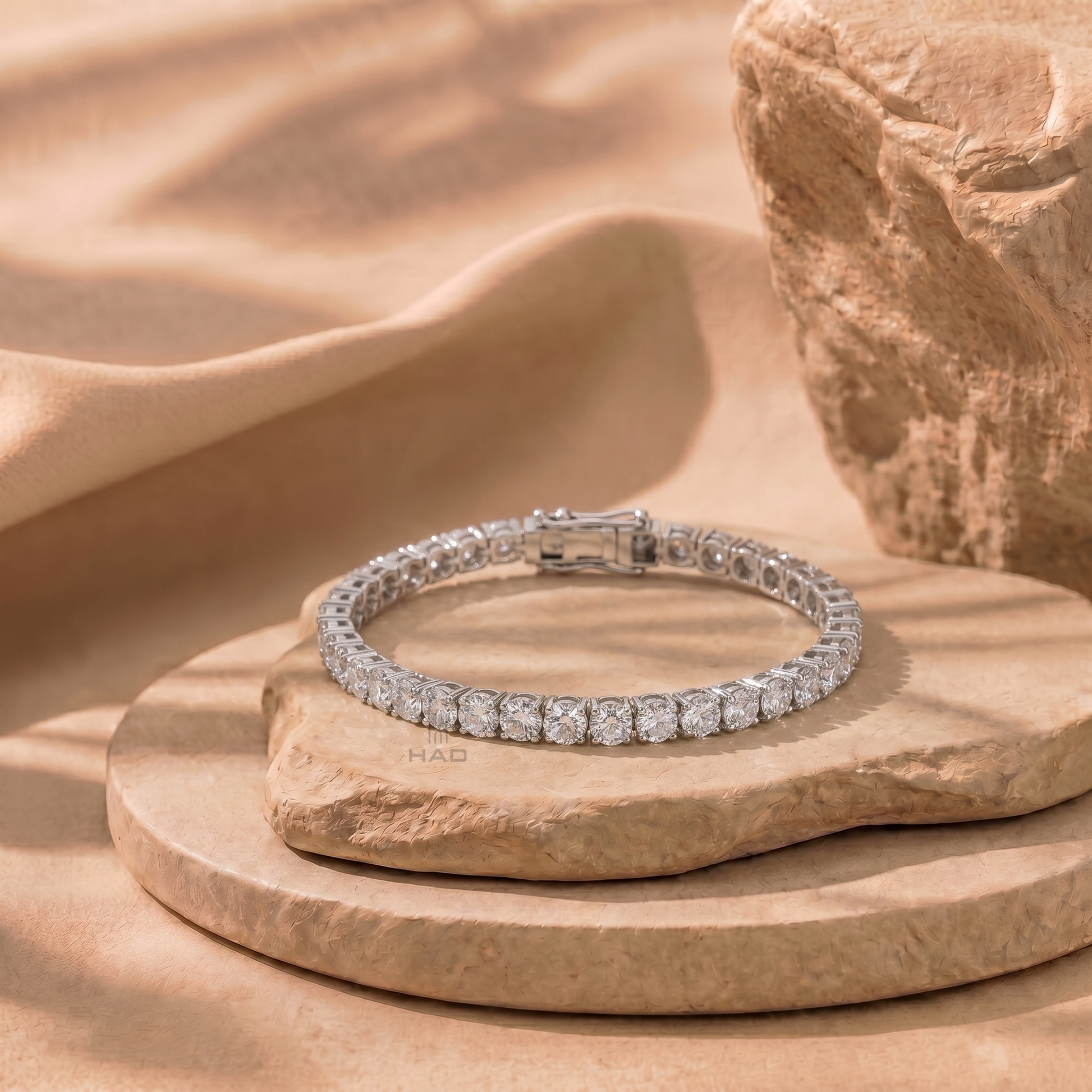 Round Cut Tennis Style Bracelet