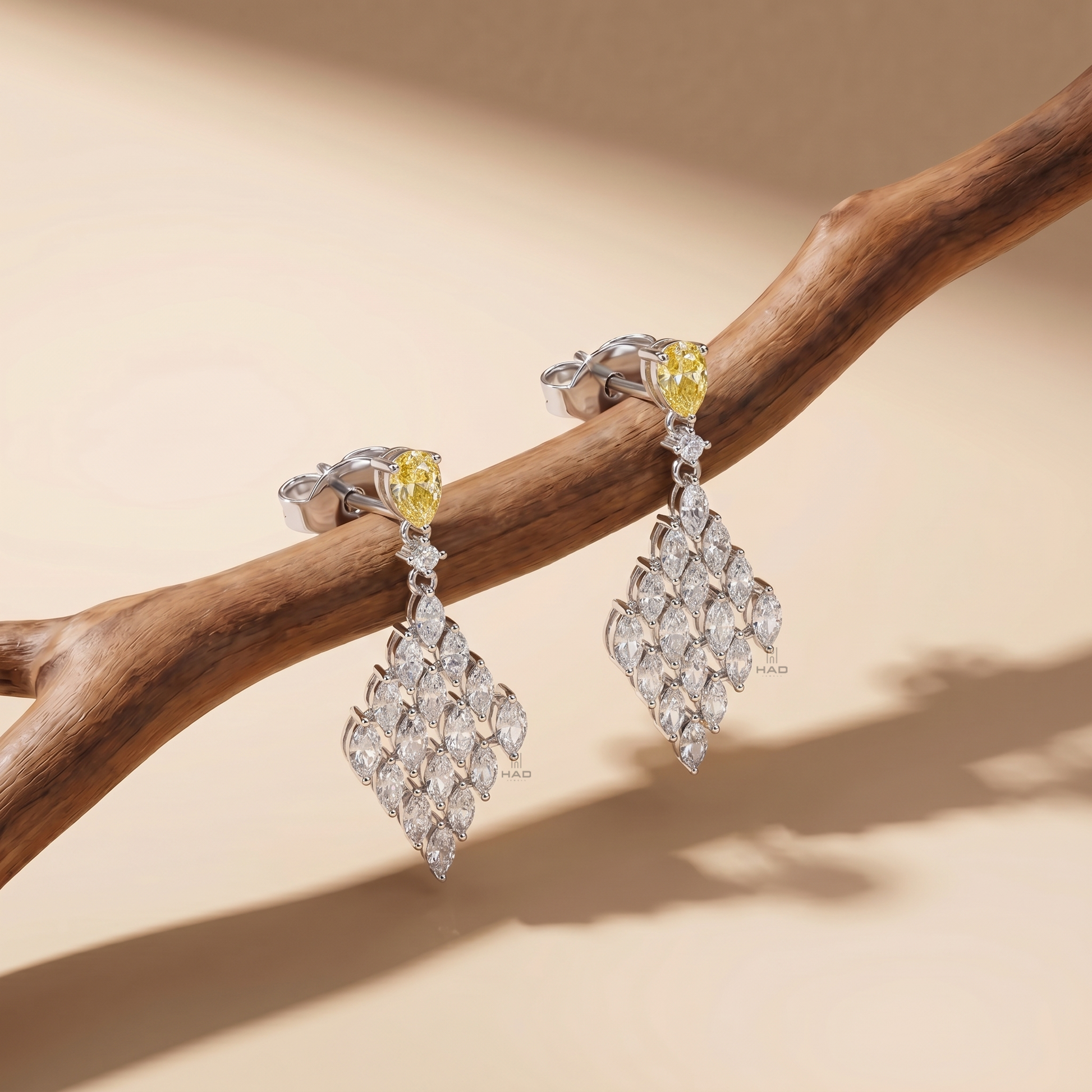 Yellow Pear Cut Lab Diamond