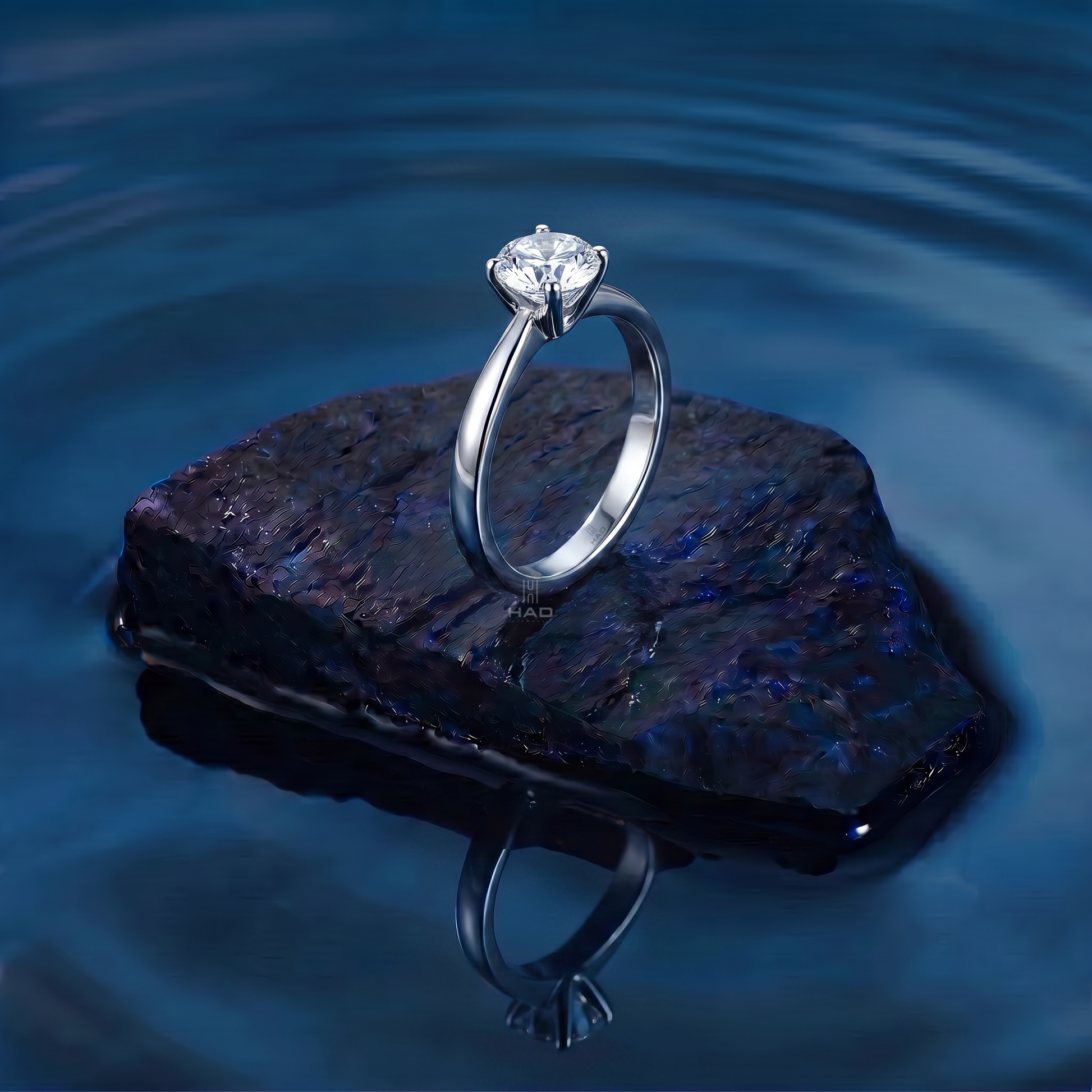 Round Cut Solitaire Style Engagement Ring