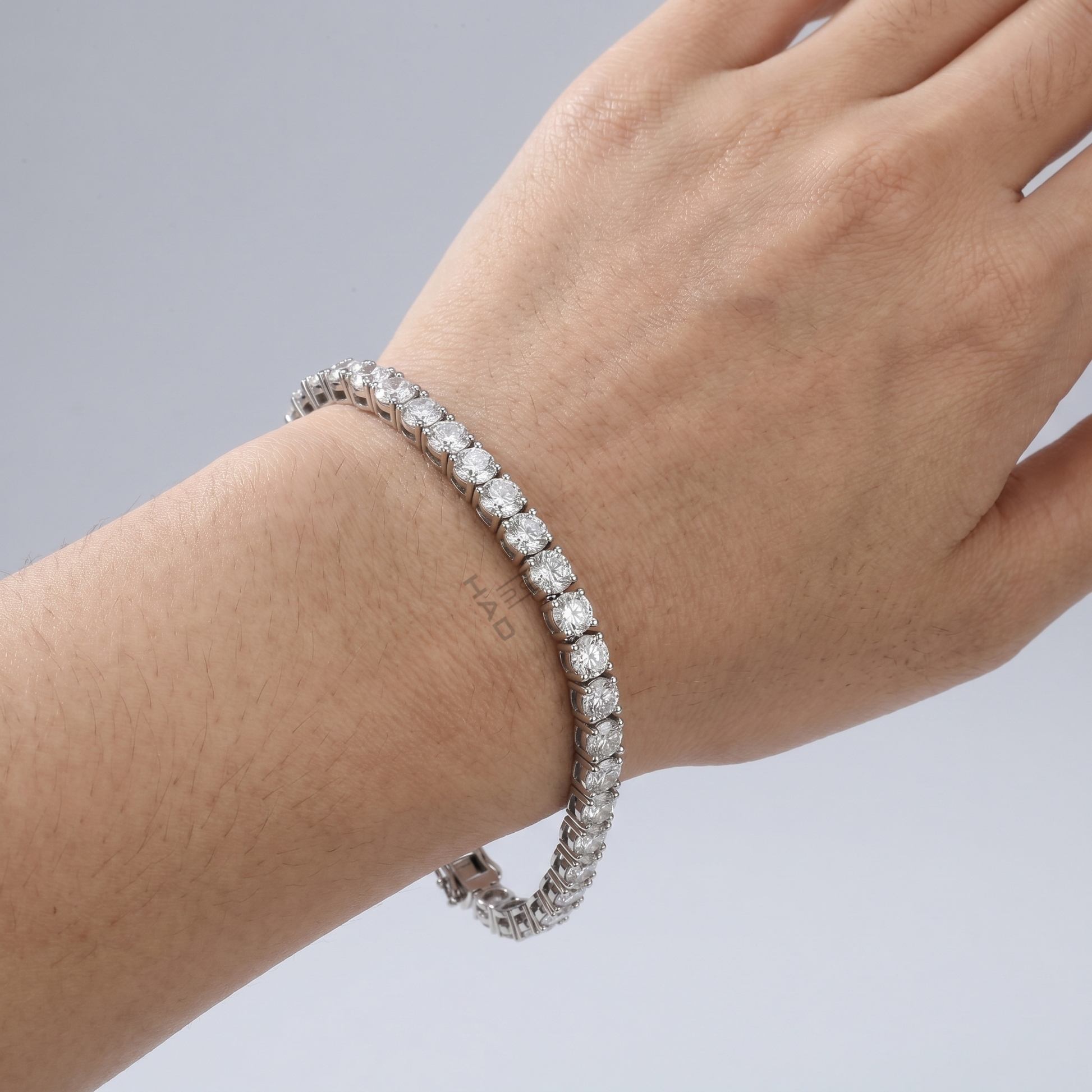 Round Cut Tennis Style Bracelet