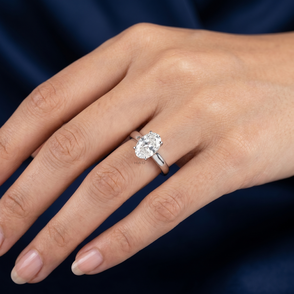 Oval Cut Solitaire Style Engagement Ring