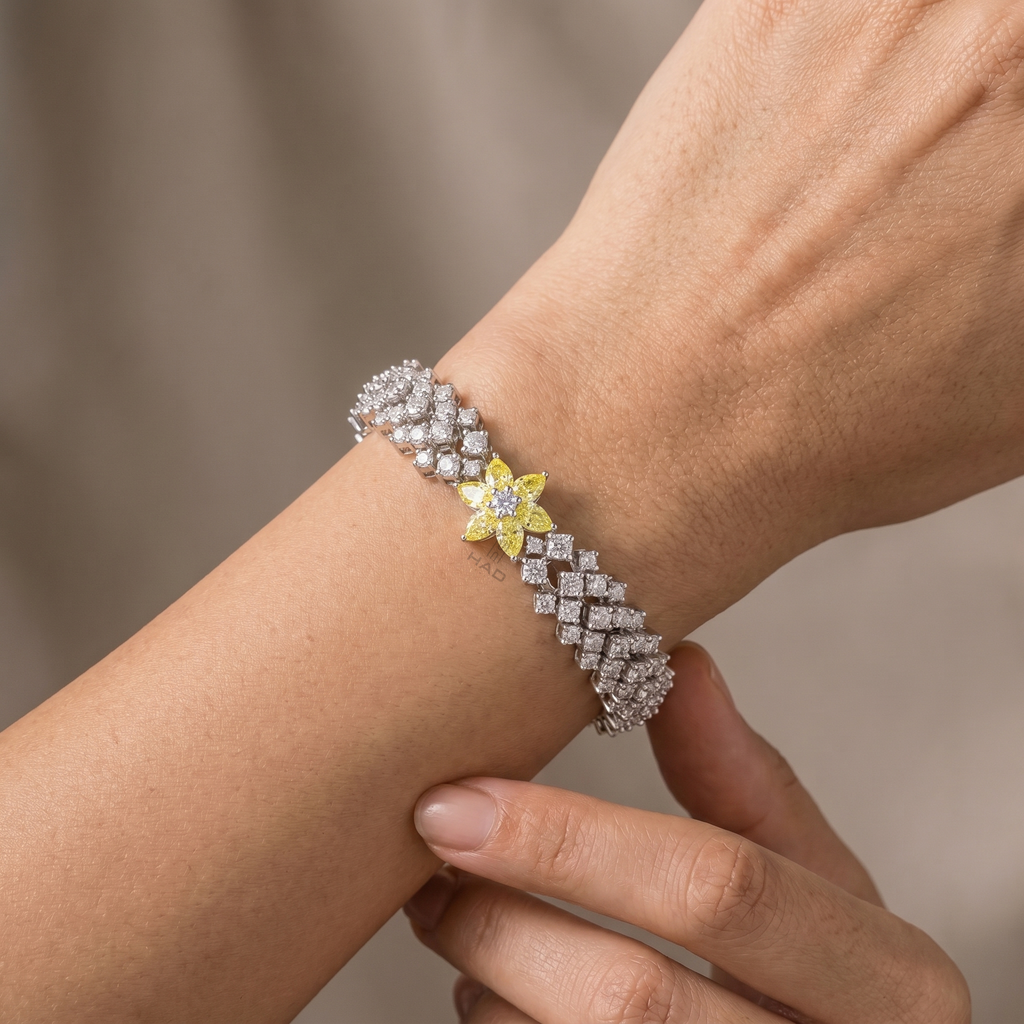 Round & Pear Cut Unique Style Bracelet