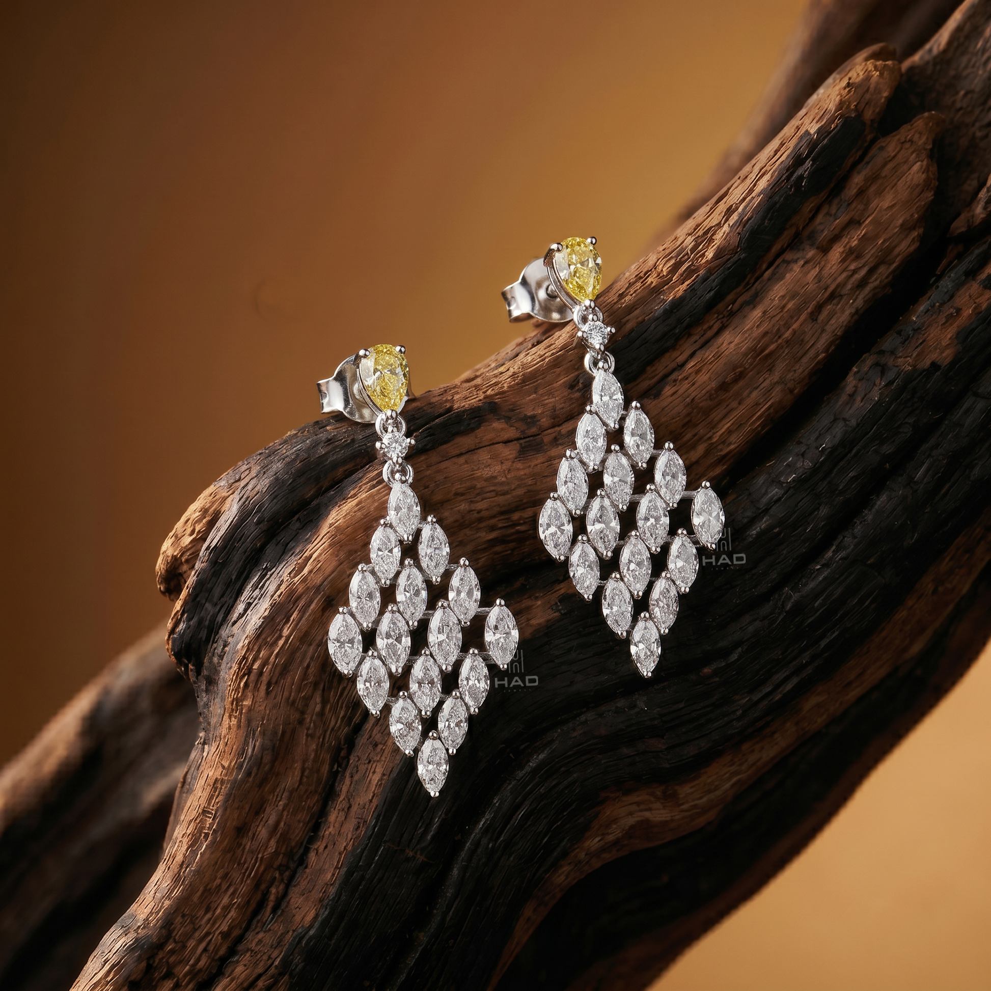 Yellow Pear Cut Lab Diamond