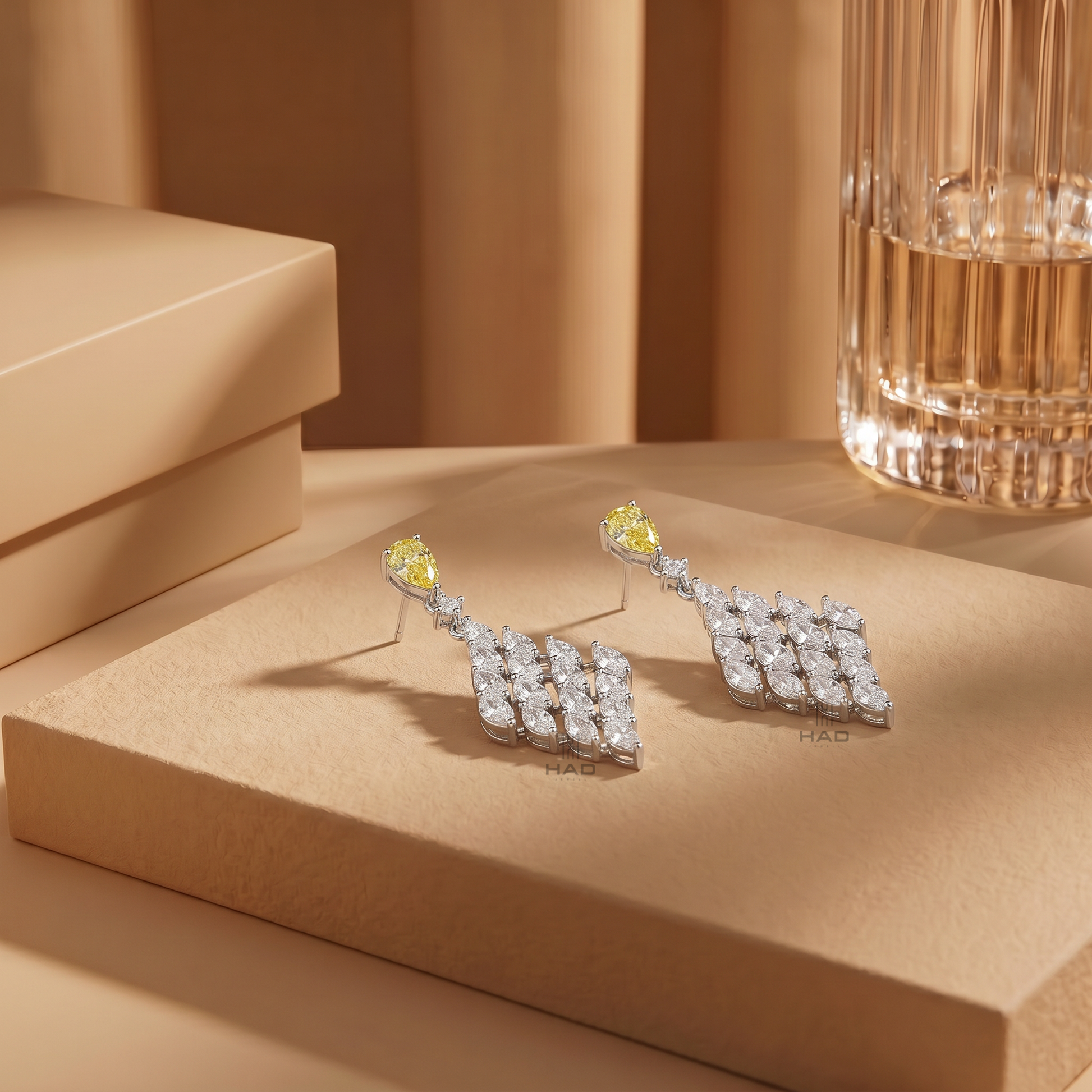 Yellow Pear Cut Lab Diamond