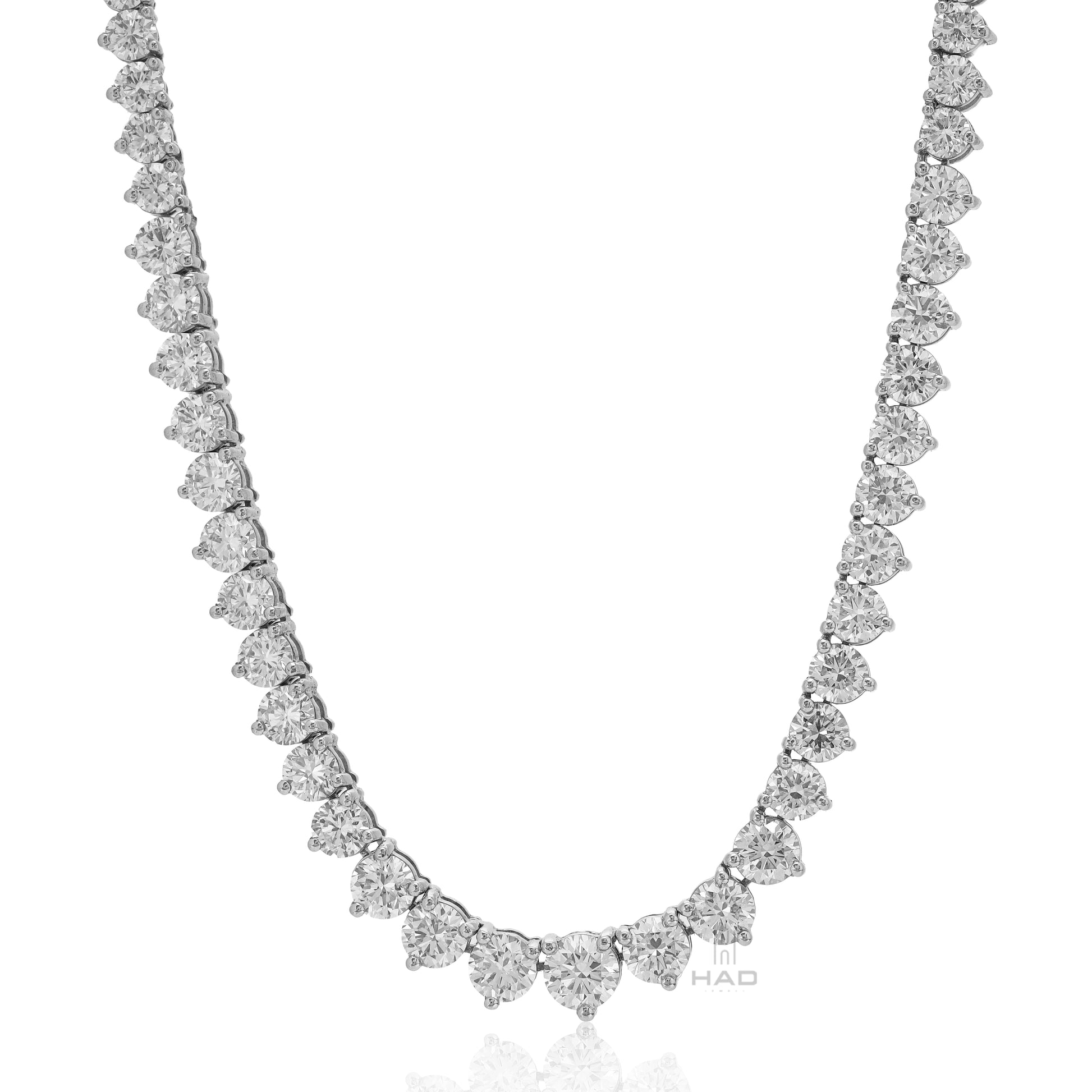 Lab Grown Diamond Round Shape Tennis Necklace