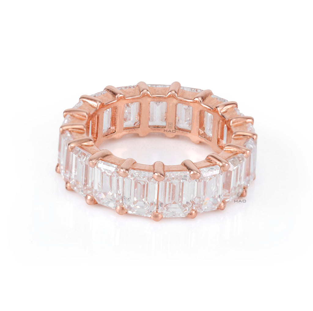 Emerald Cut Full Eternity Style Wedding Band