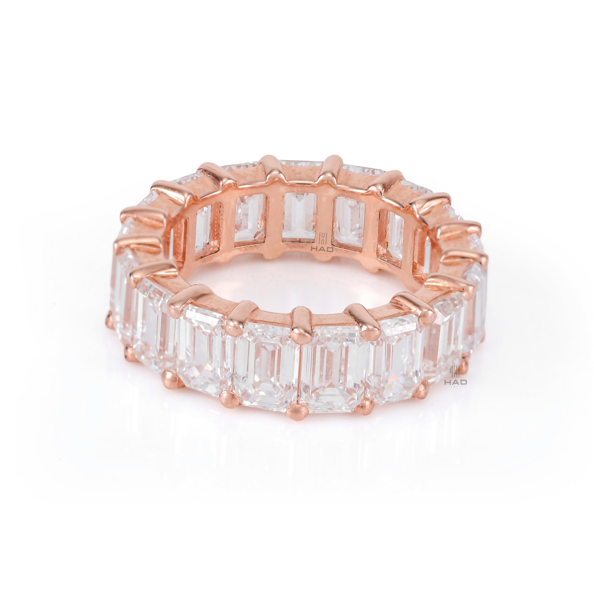 Emerald Cut Full Eternity Style Wedding Band