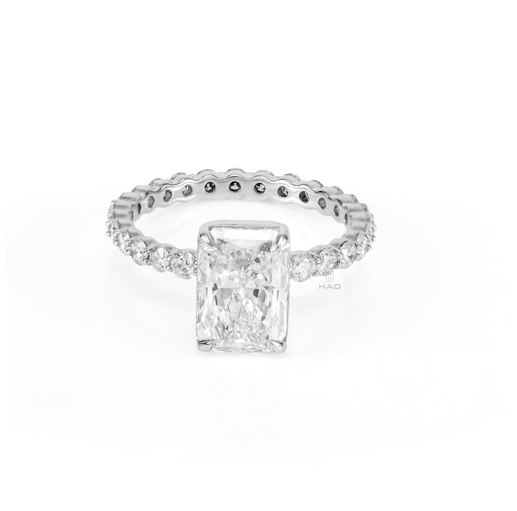 Radiant Cut Pave Style Engagement Ring